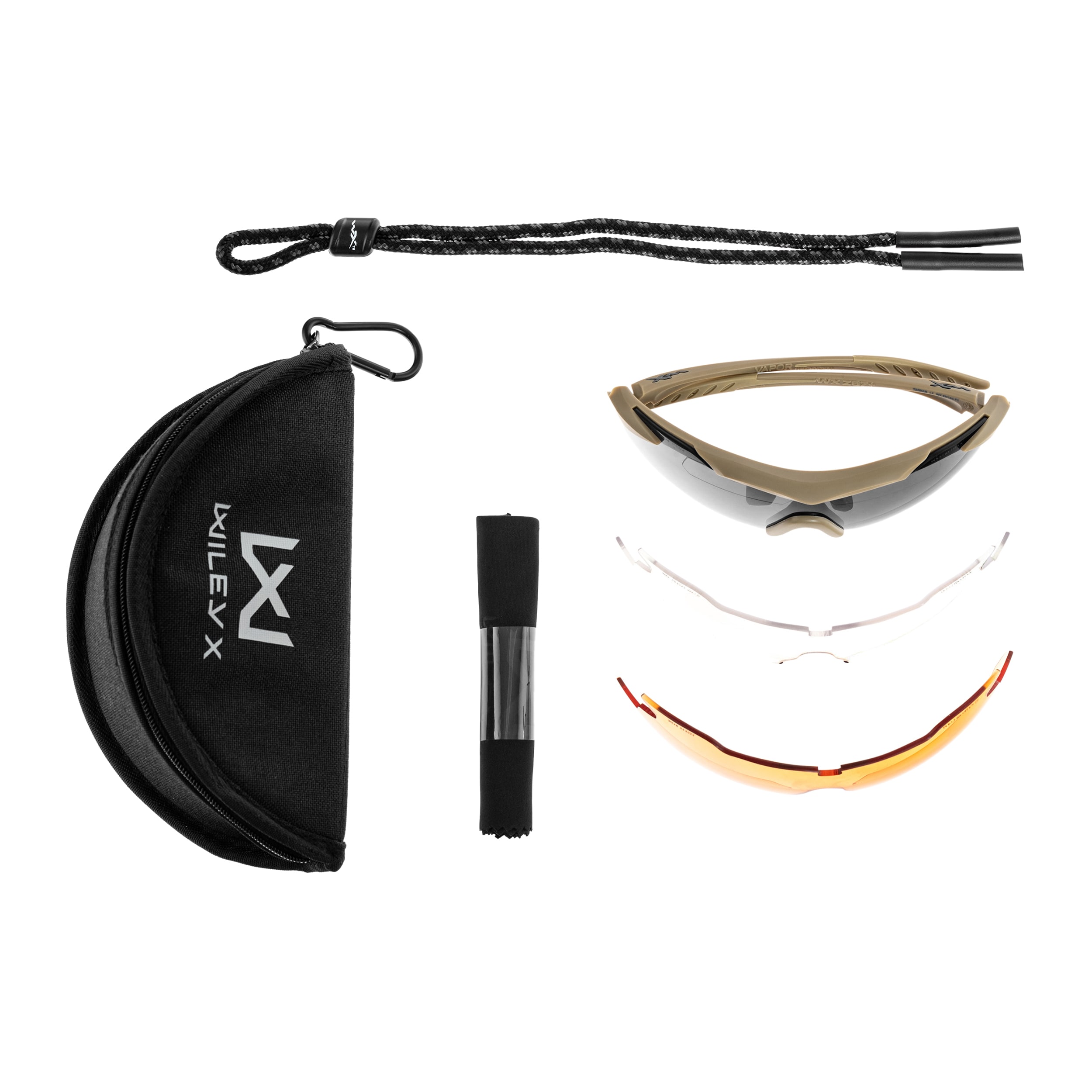 Lunettes tactiques Vapor 2.5 Set 3in1 Wiley X - Matte Tan