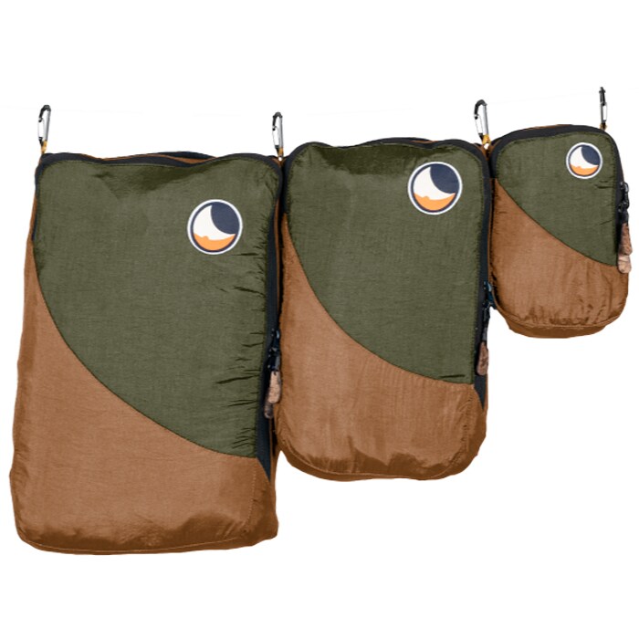 Pochette organisatrice Travel Cube Set - 3 pcs. Ticket To The Moon - Brown/Army Green