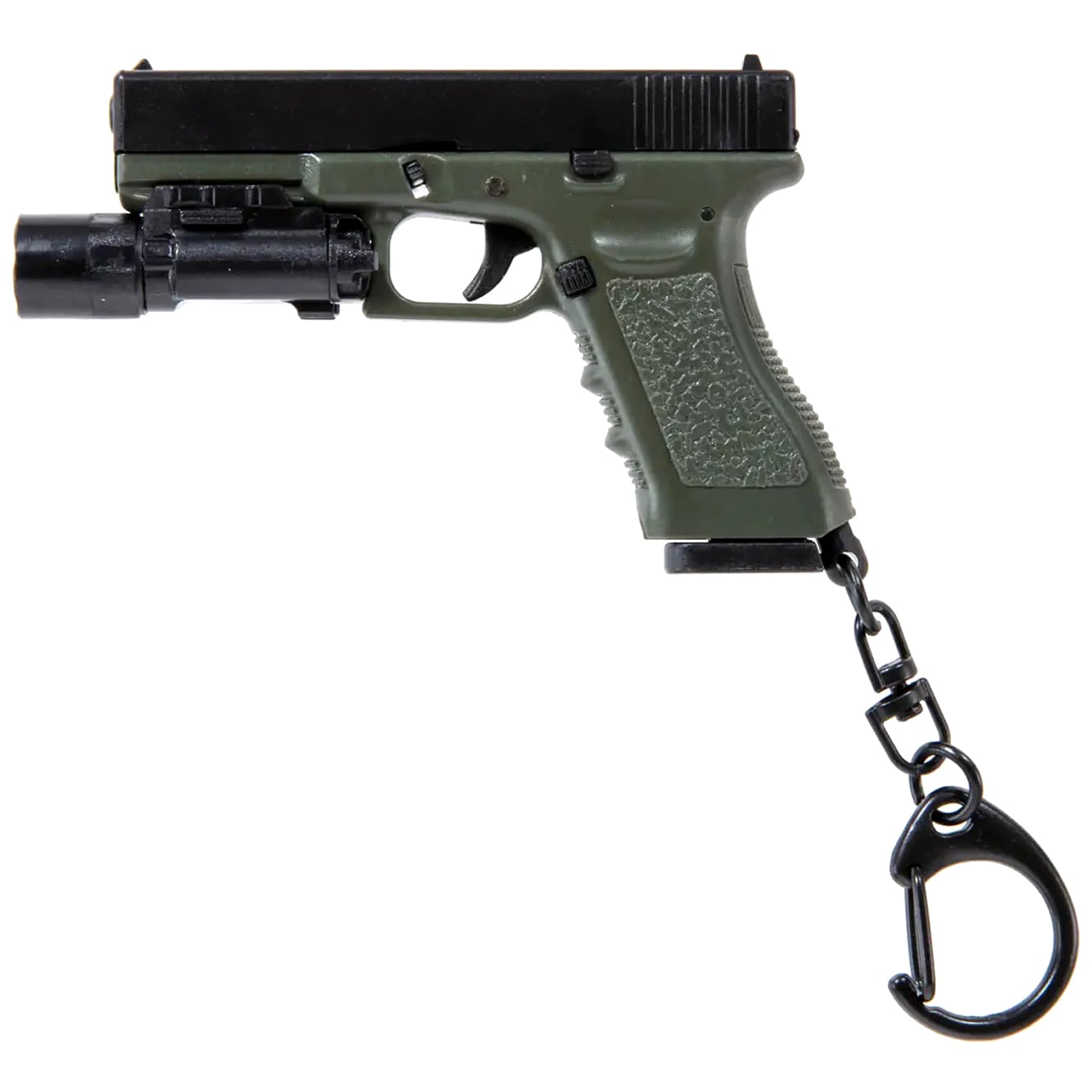 Porte-clé Pistolet avec lampe Wosport - Olive