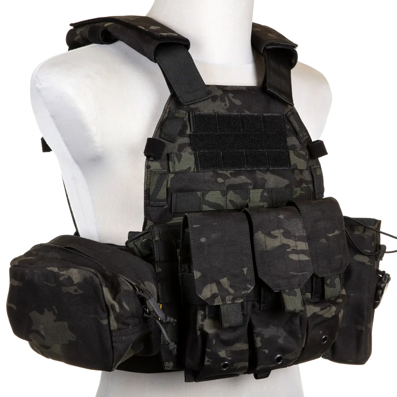 Gilet tactique Plate Carrier 6094A Style avec jeu de pochettes Emerson - MultiCam Black