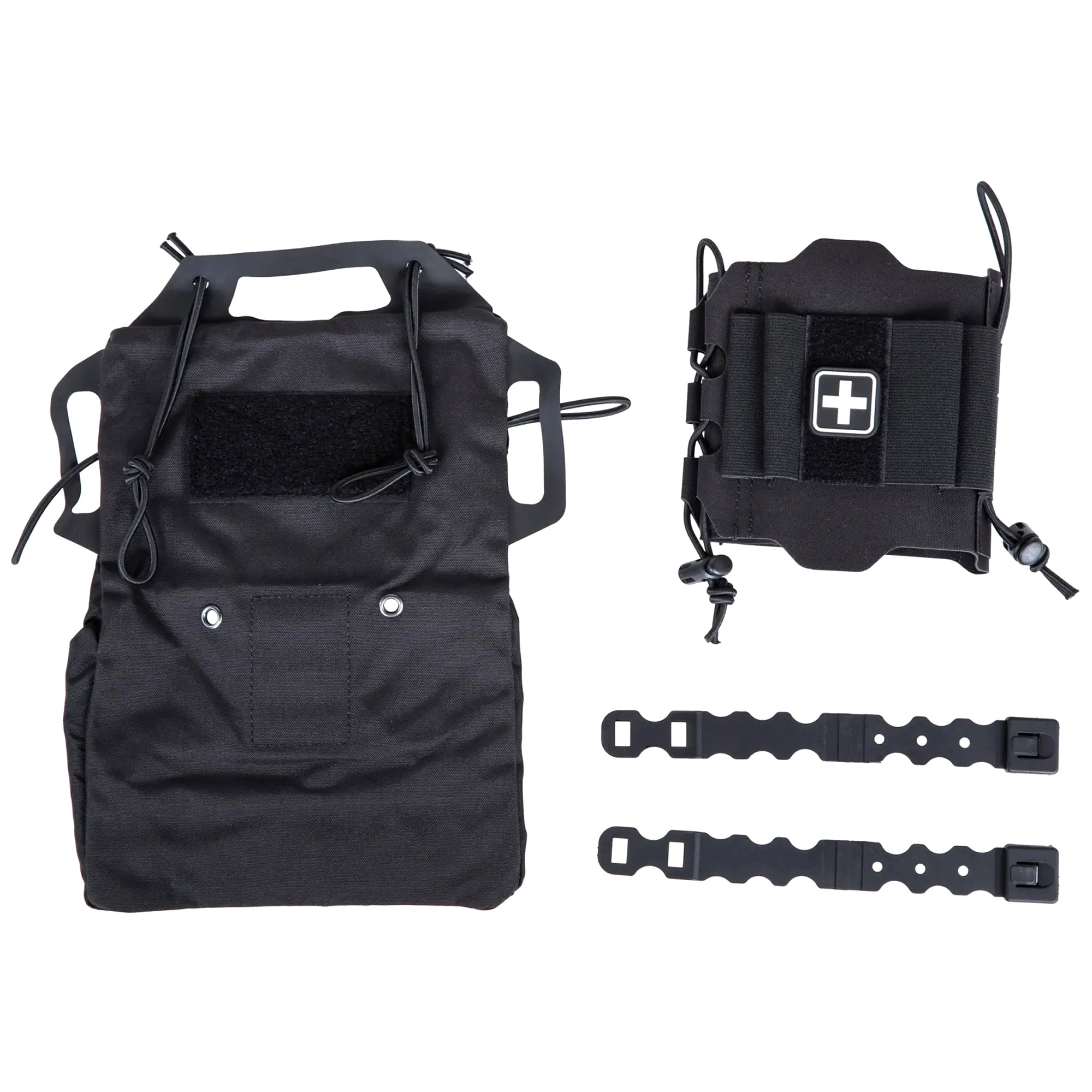 Trousse détachable de premiers secours avec panneau MOLLE Rapid Deployment Velcro IFAK Wosport - Black