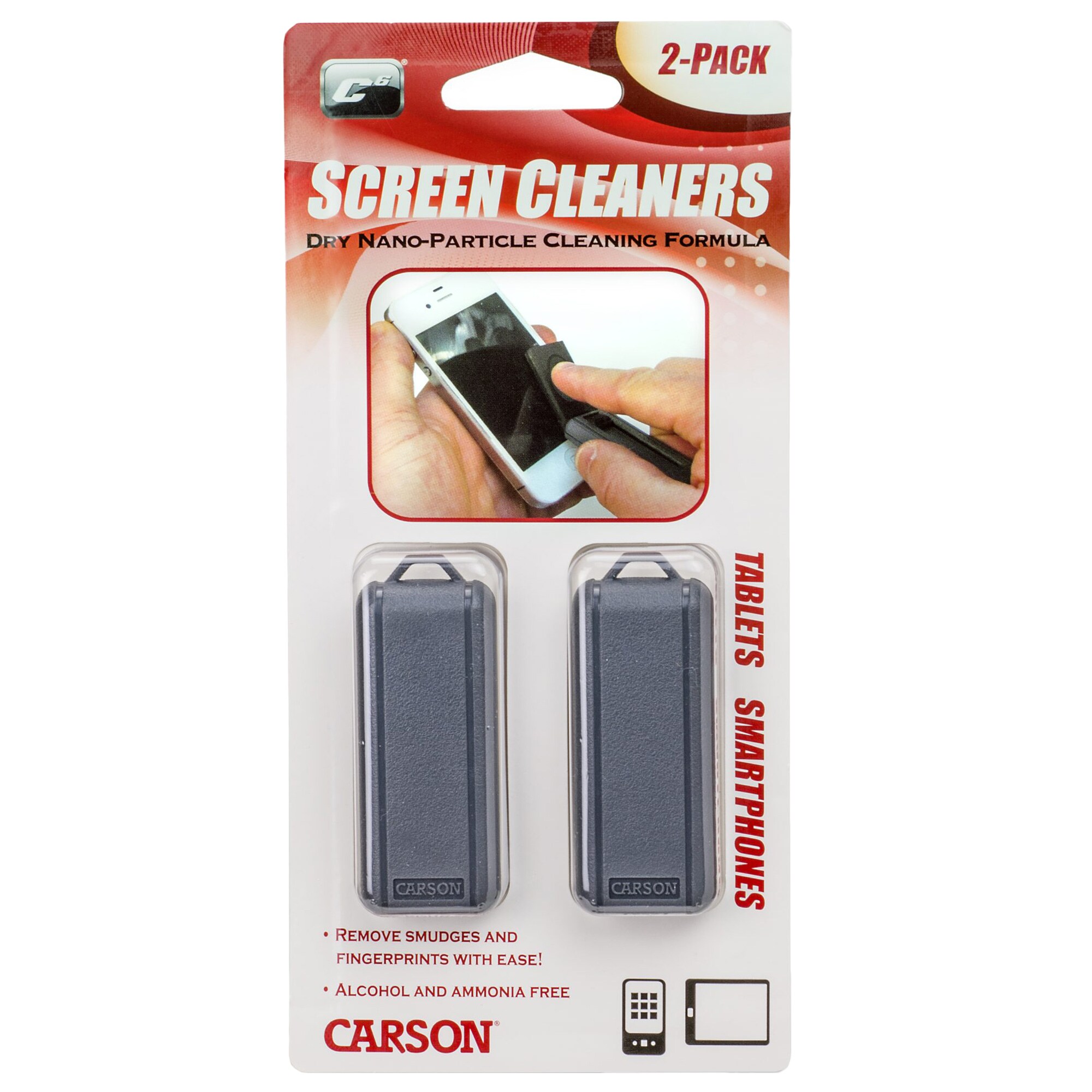 Dispositif de nettoyage d'écran C6 Screen Cleaner - 2 pack Carson 