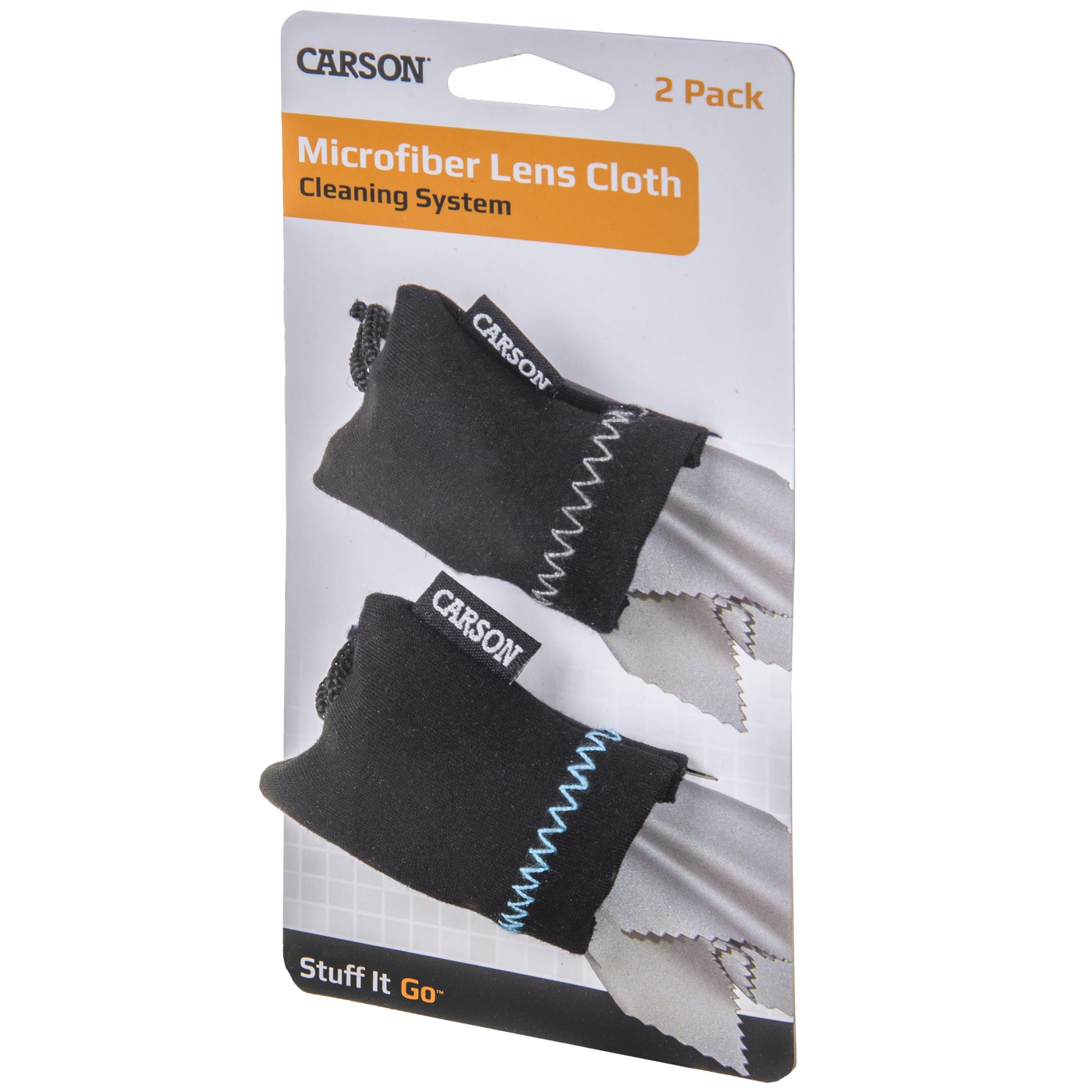 Chiffons en microfibres Stuff-It Go pour nettoyage d'optiques - 2 pack Carson 