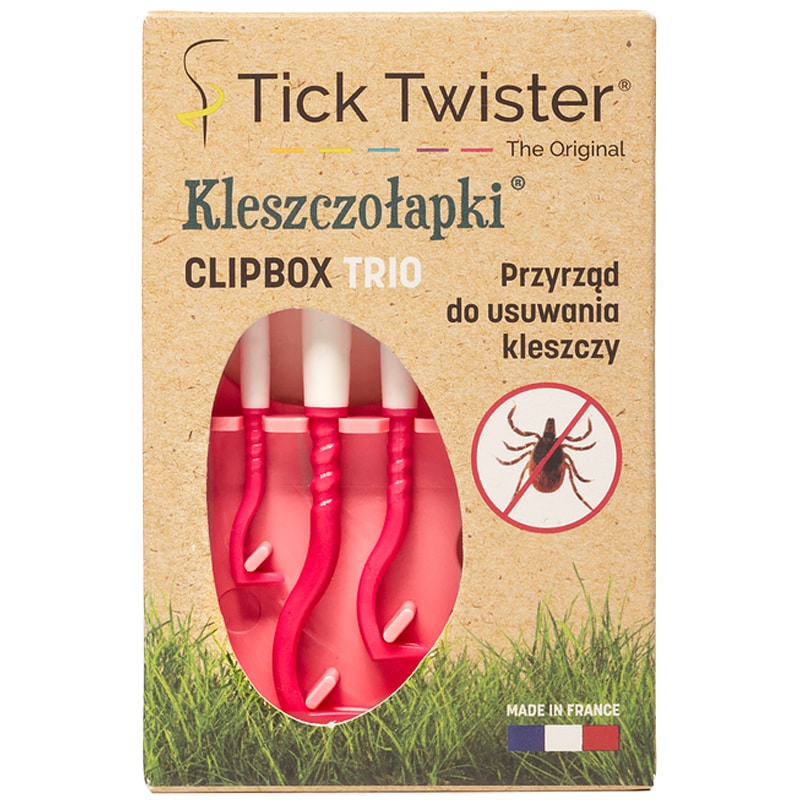 Pincettes à tiques Clipbox Trio Tick Twister - Pink