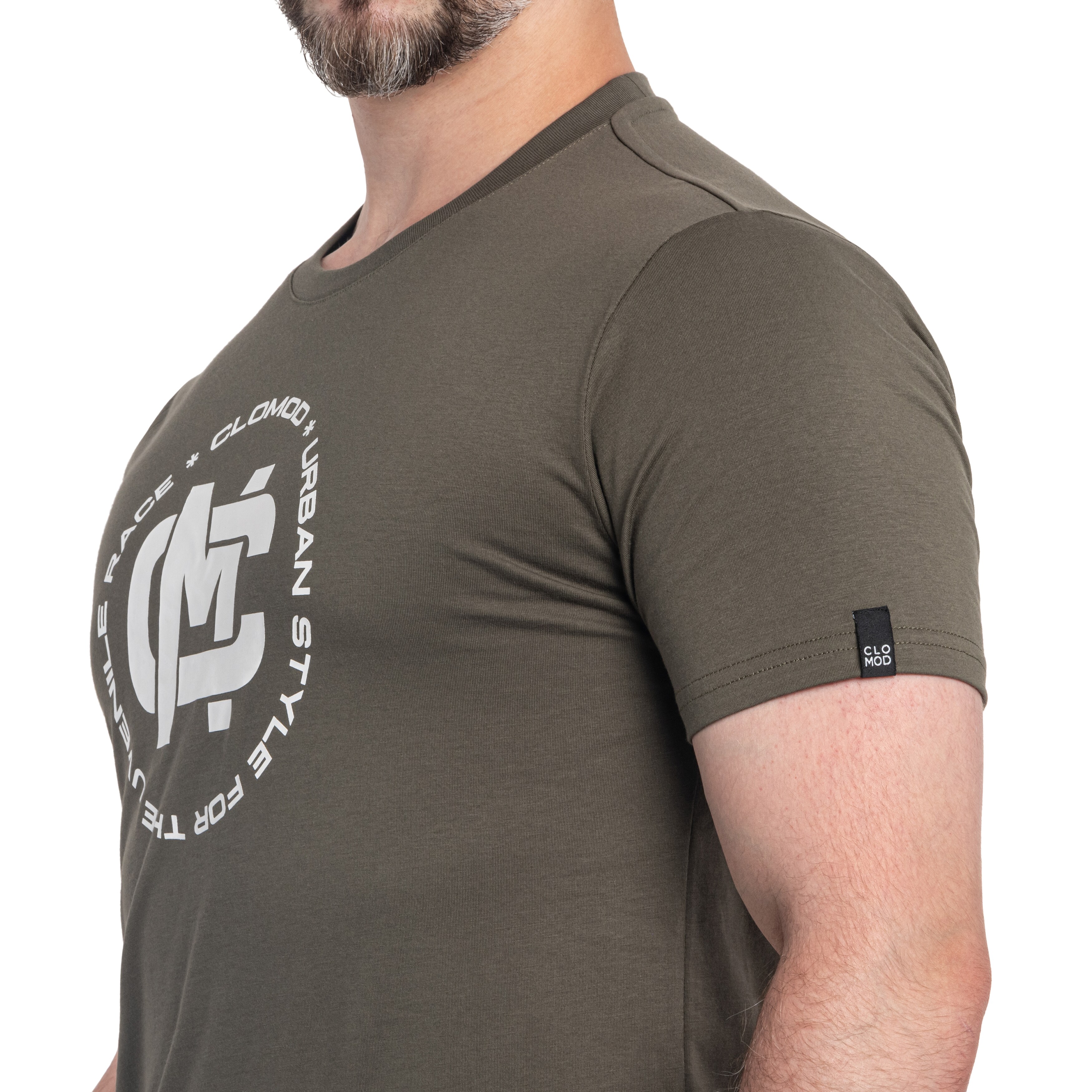 T-shirt CloMod Initials Pentagon - Olive Green