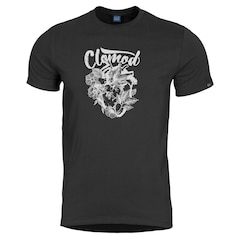 T-shirt CloMod Flower Heart Pentagon - Black