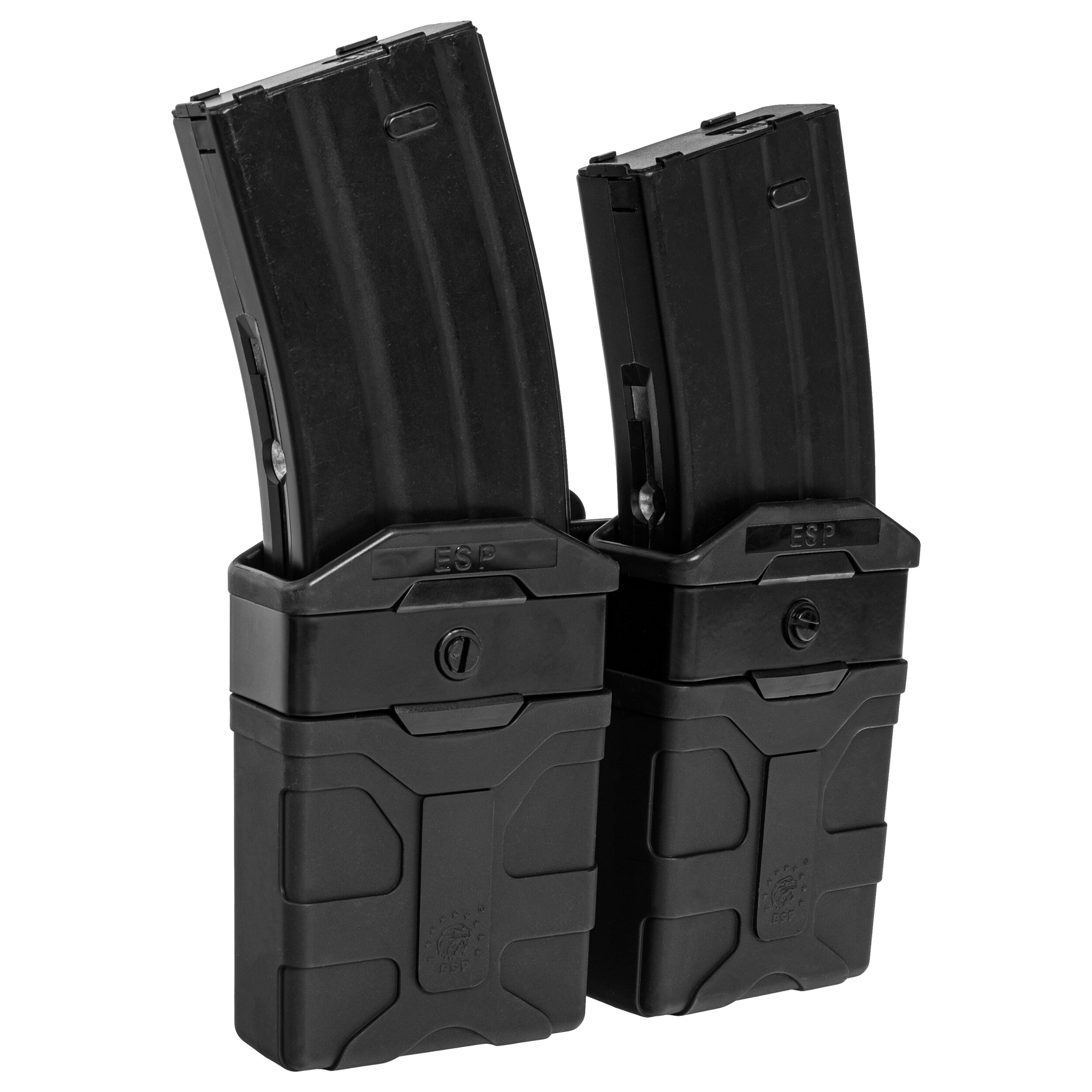 Pochette chargeur double rotatif ESP avec fixation UBC-02 Clip pour chargeurs AR-15 - Black