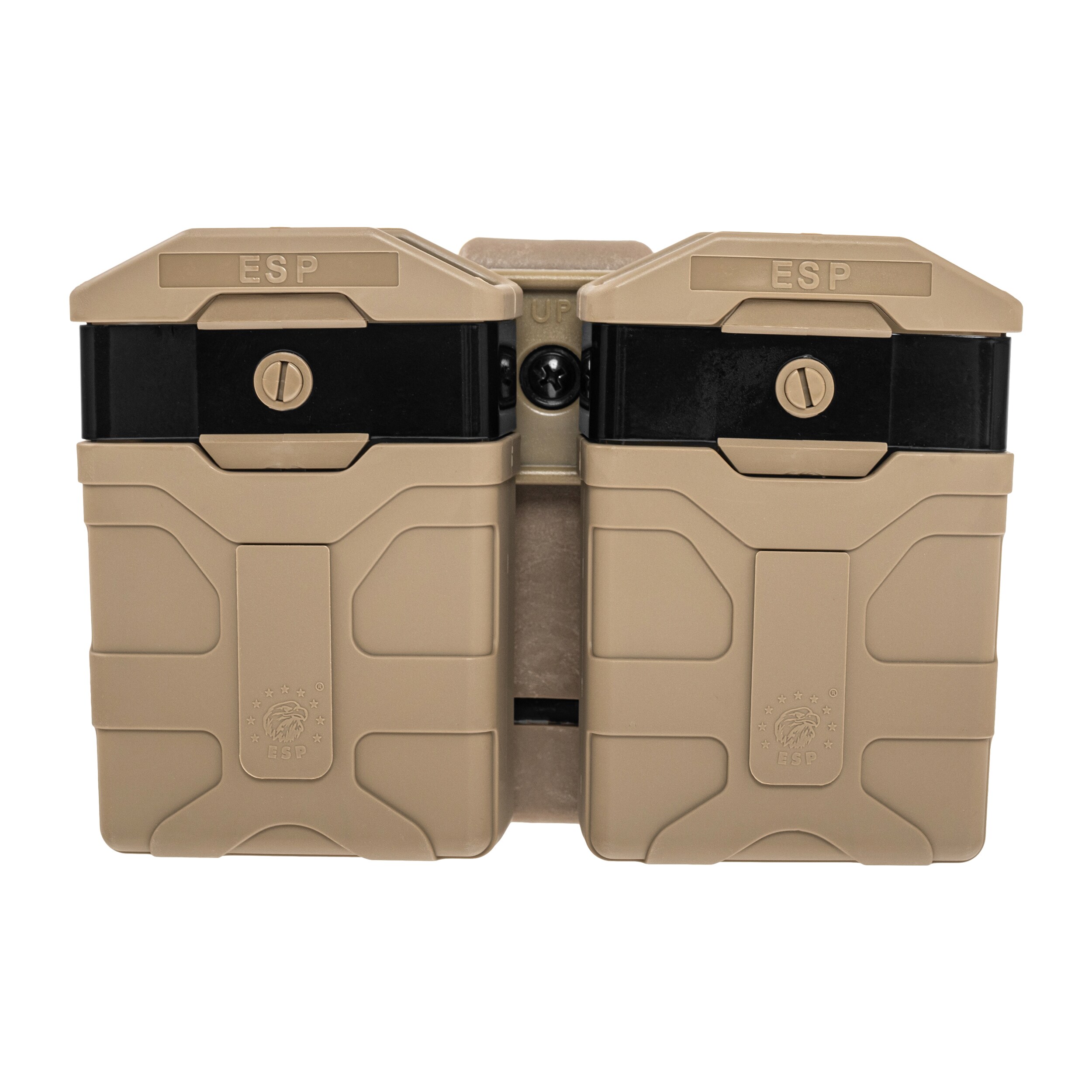 Pochette chargeur double rotatif ESP avec fixation UBC-02 Clip pour chargeurs AR-15 - Khaki