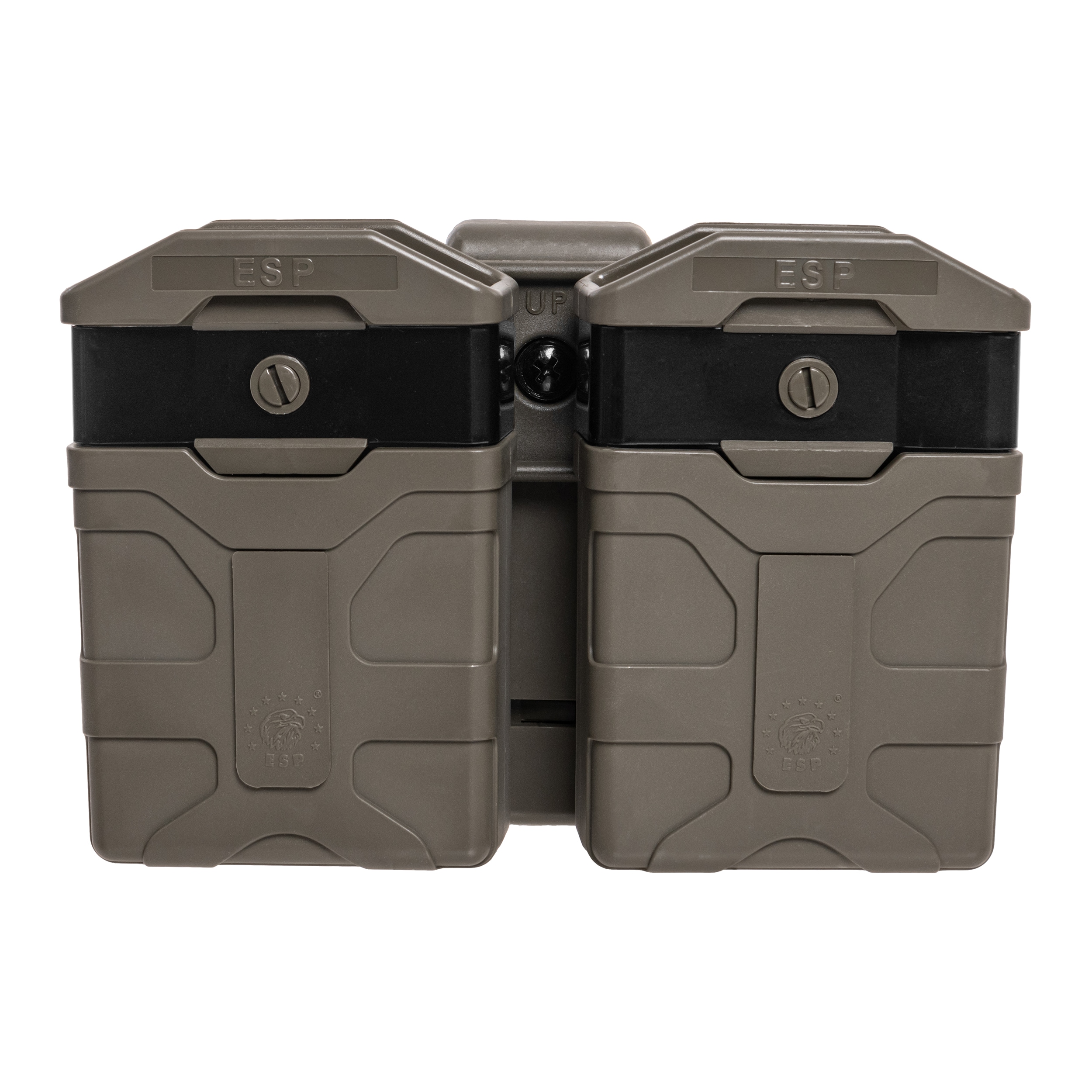 Pochette chargeur double rotatif ESP avec fixation UBC-02 Clip pour chargeurs AR-15 - Olive Drab