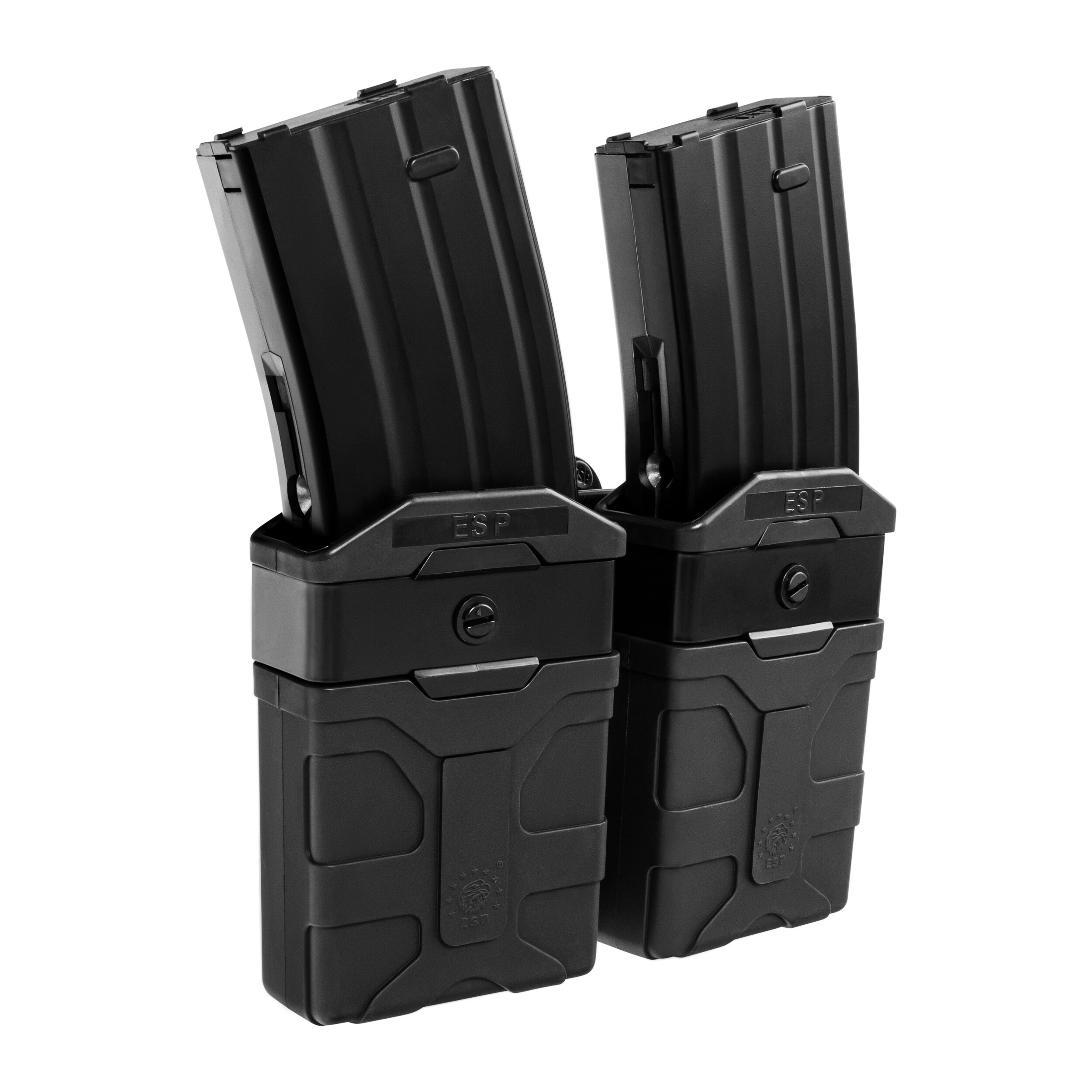 Pochette chargeur double rotatif ESP avec fixation Paddle pour chargeurs AR15 - Black