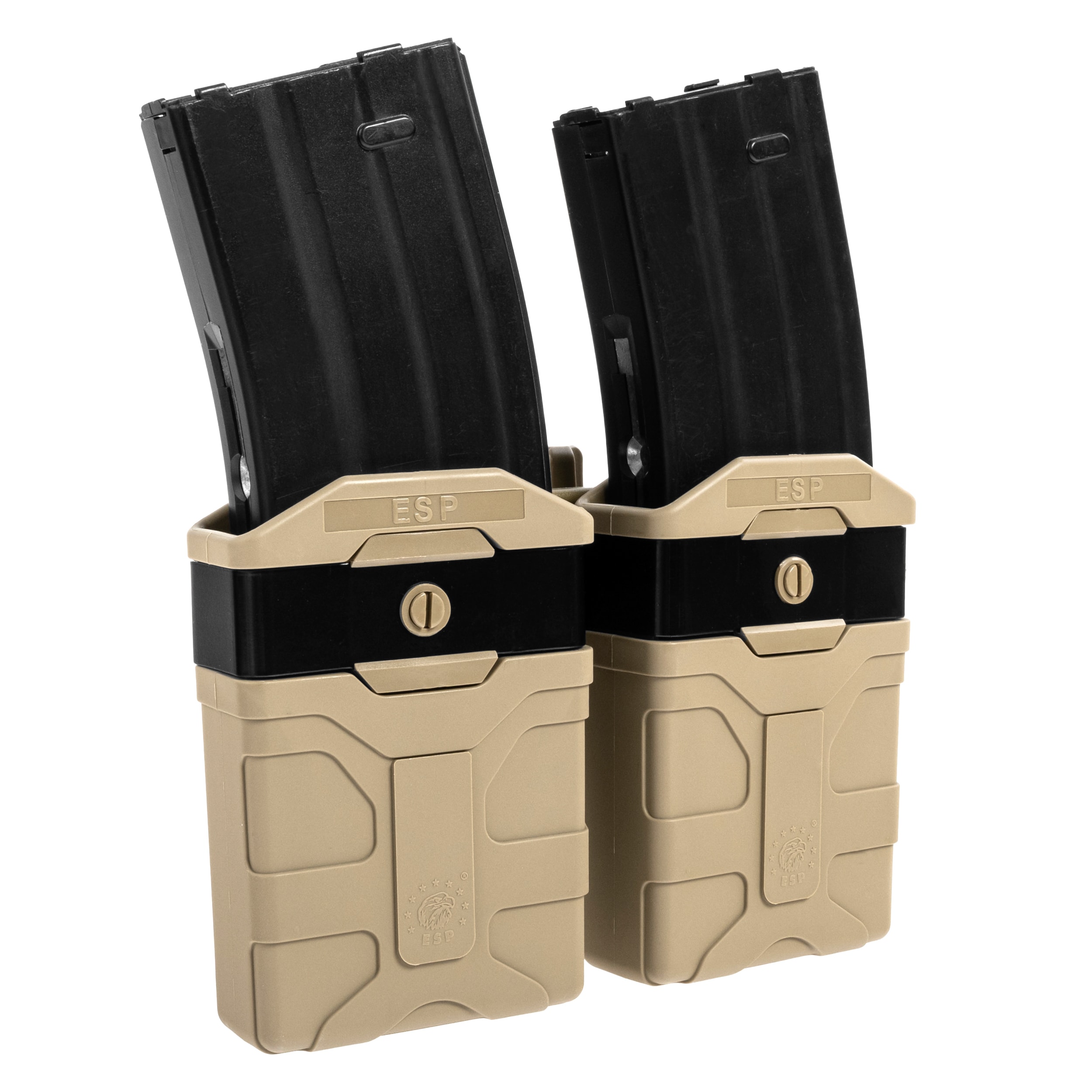 Double pochette chargeur rotatif ESP avec fixation UBC-05-A pour chargeur AR-15 - Khaki