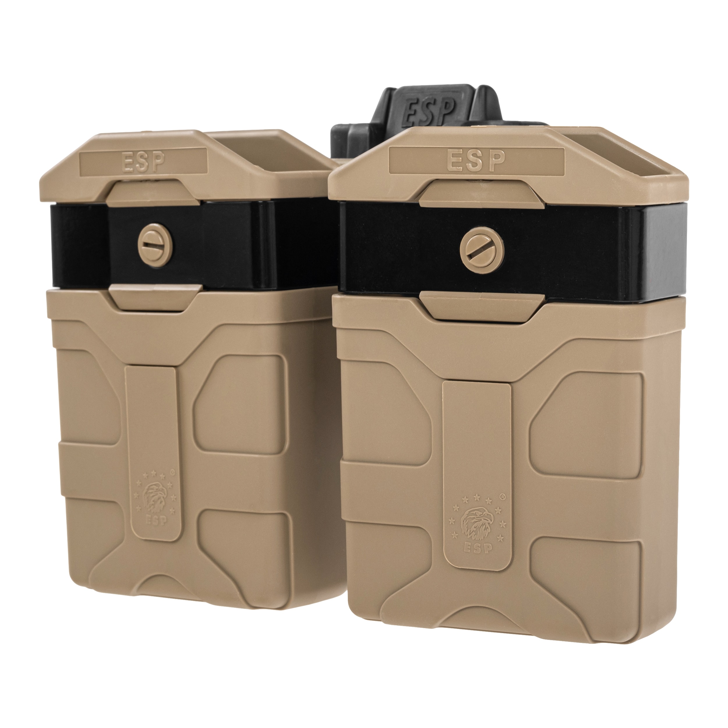 Pochette chargeur double rotatif ESP avec montage UBC-08 pour chargeurs - Kaki