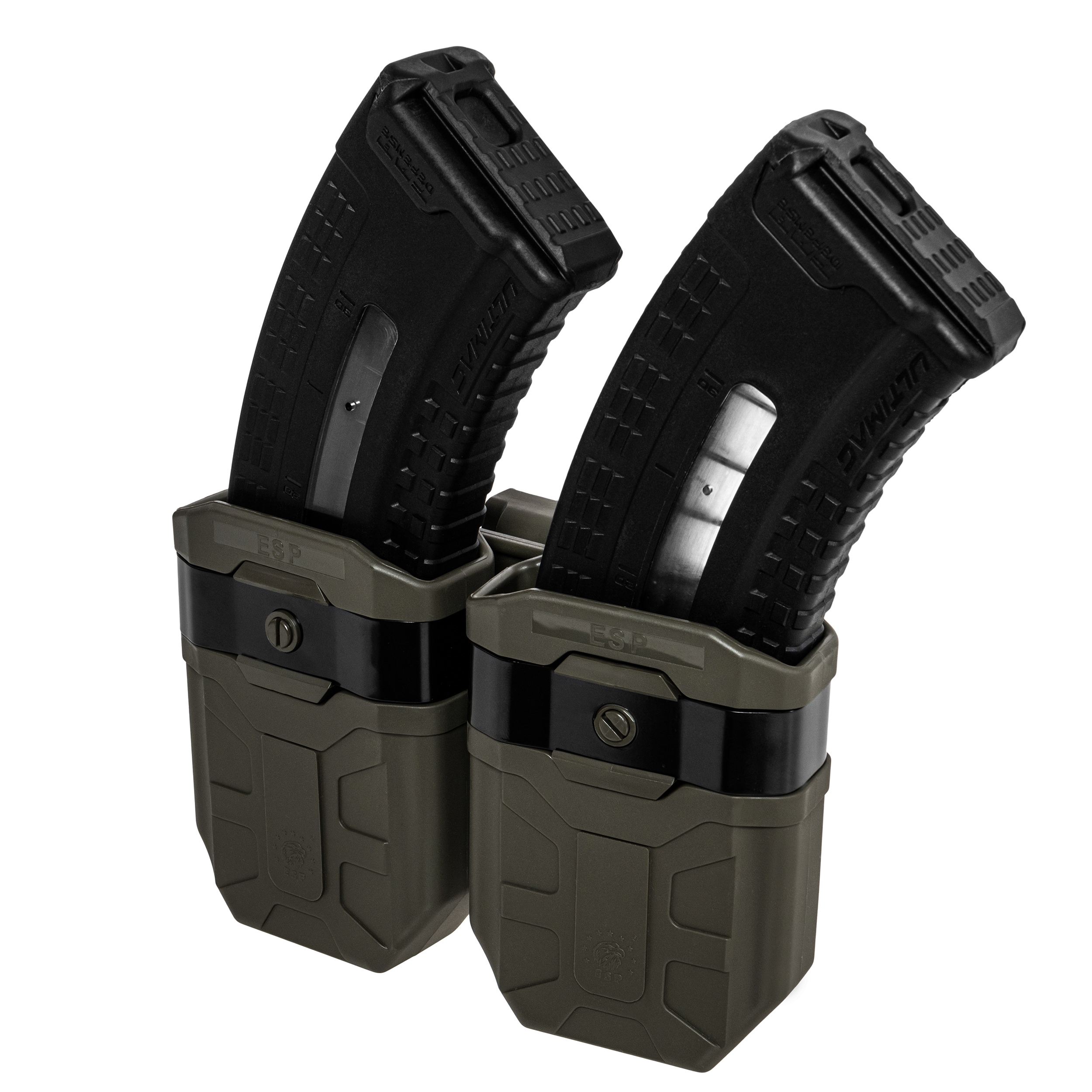 Pochette chargeur double ESP avec montage UBC-03 Clip pour chargeurs 7,62 x 39 mm - Olive Drab