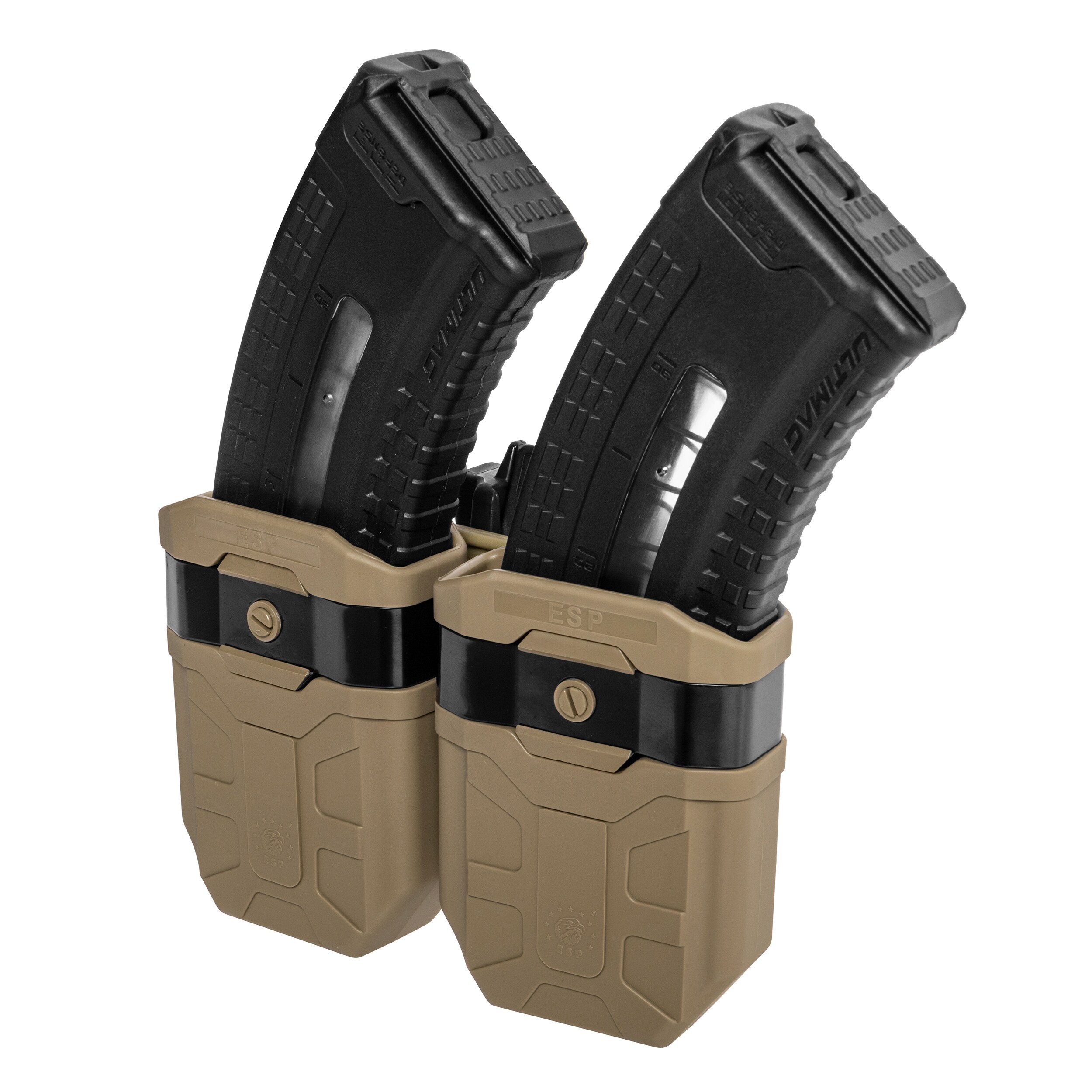 Pochette double rotative ESP avec montage UBC-08 pour chargeurs 7,62 mm - Khaki