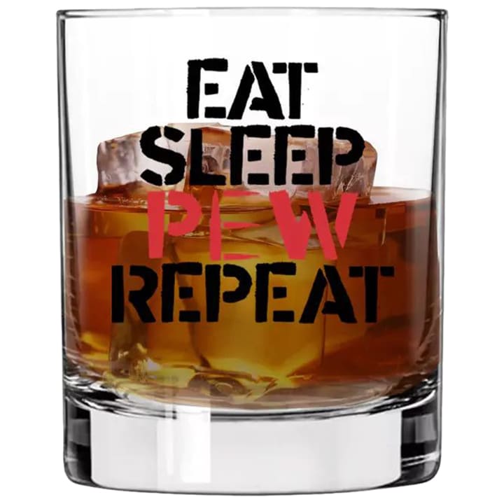 Verre Eat Sleep Pew Repeat 325 ml Lucky Shot 