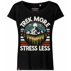 T-shirt femme Trek More, Stress Less Voyovnik - Black