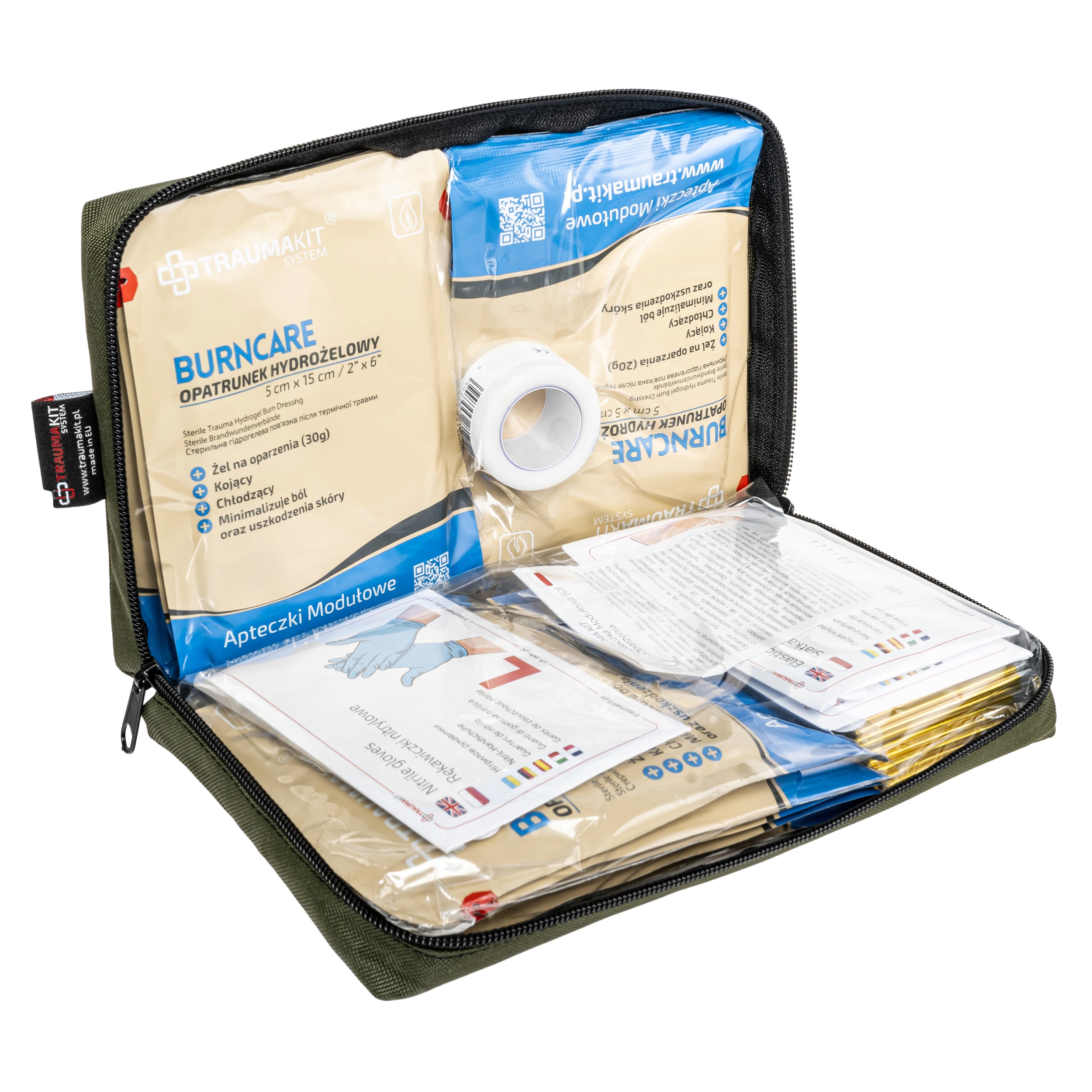 Trousse de premiers secours modulaire Trauma Kit O Brûlures Aed Max - Green 