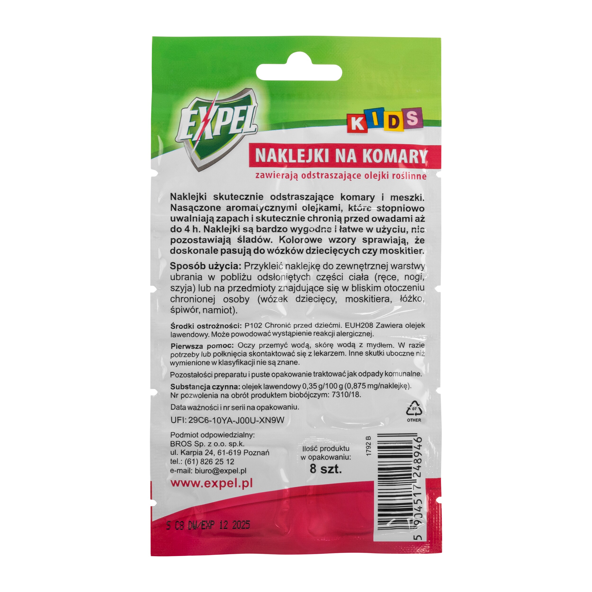 Autocollants anti-moustiques - 8 pièces Expell Kids 