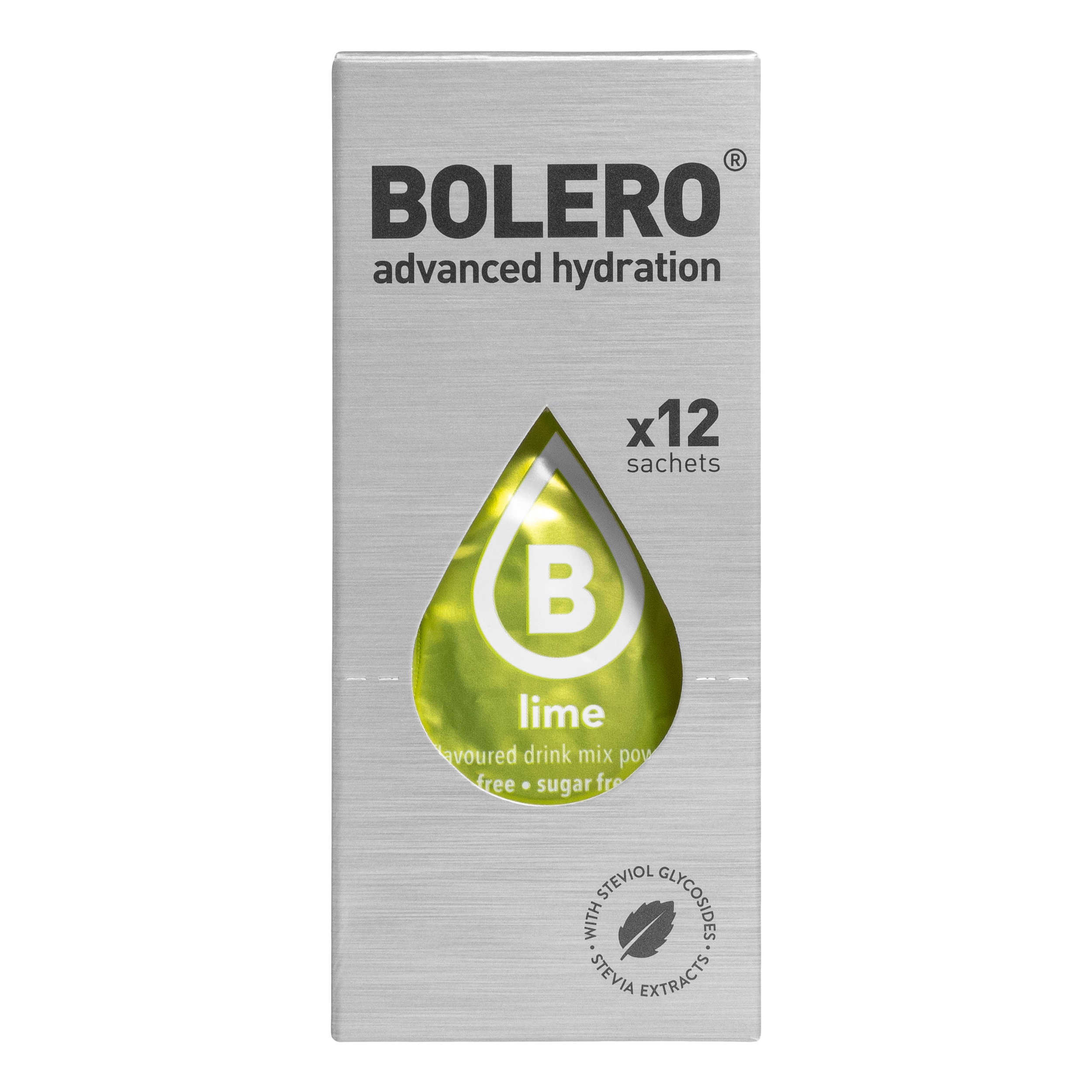 Boisson en poudre Lime avec stévia 9 g - 12 pcs. Bolero 