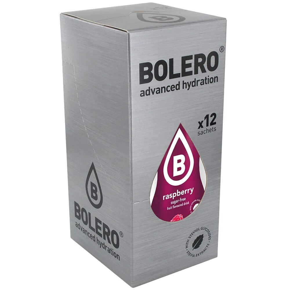 Boisson en poudre à la framboise avec stevia 9 g - 12 pcs. Bolero 