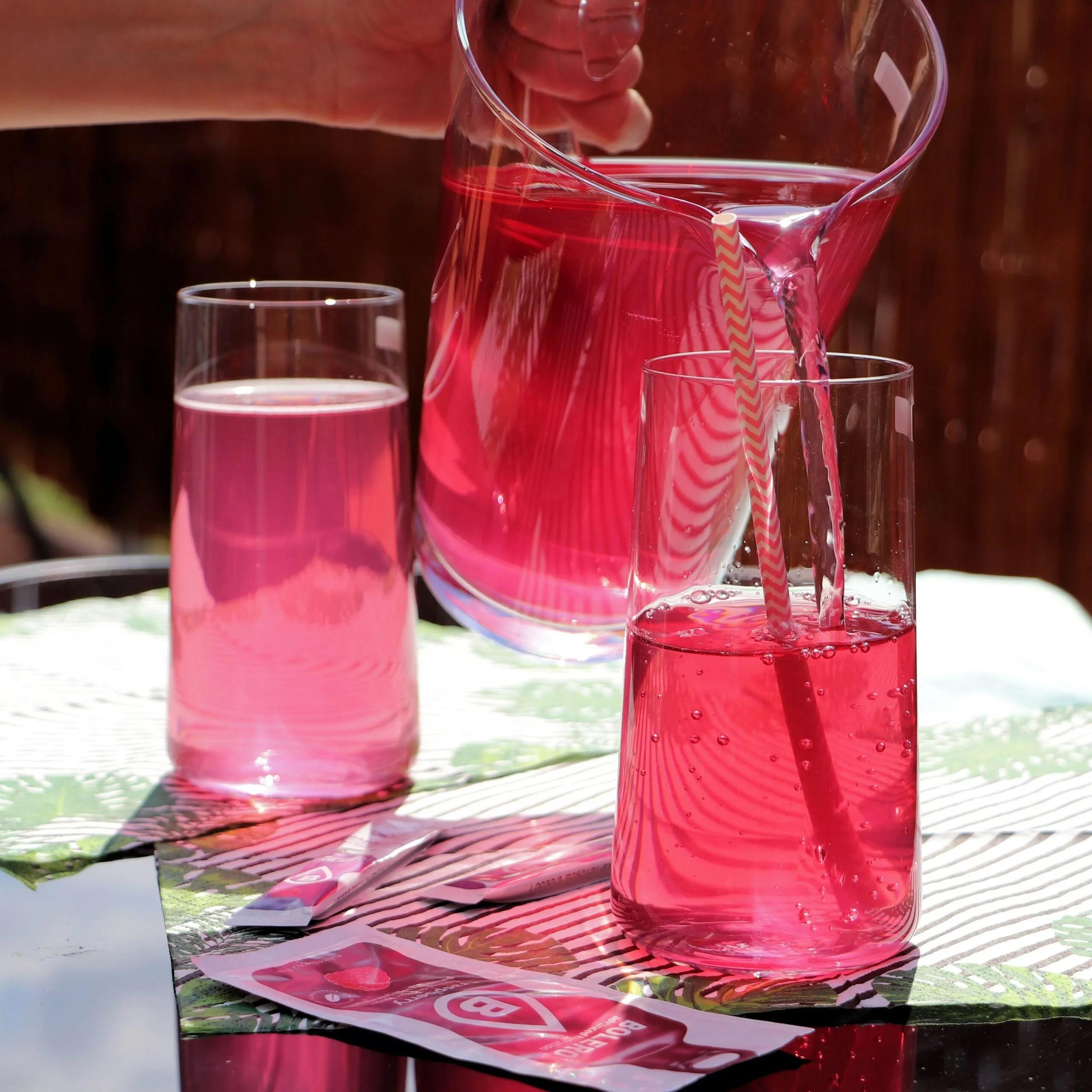 Boisson en poudre à la framboise avec stevia 9 g - 12 pcs. Bolero 