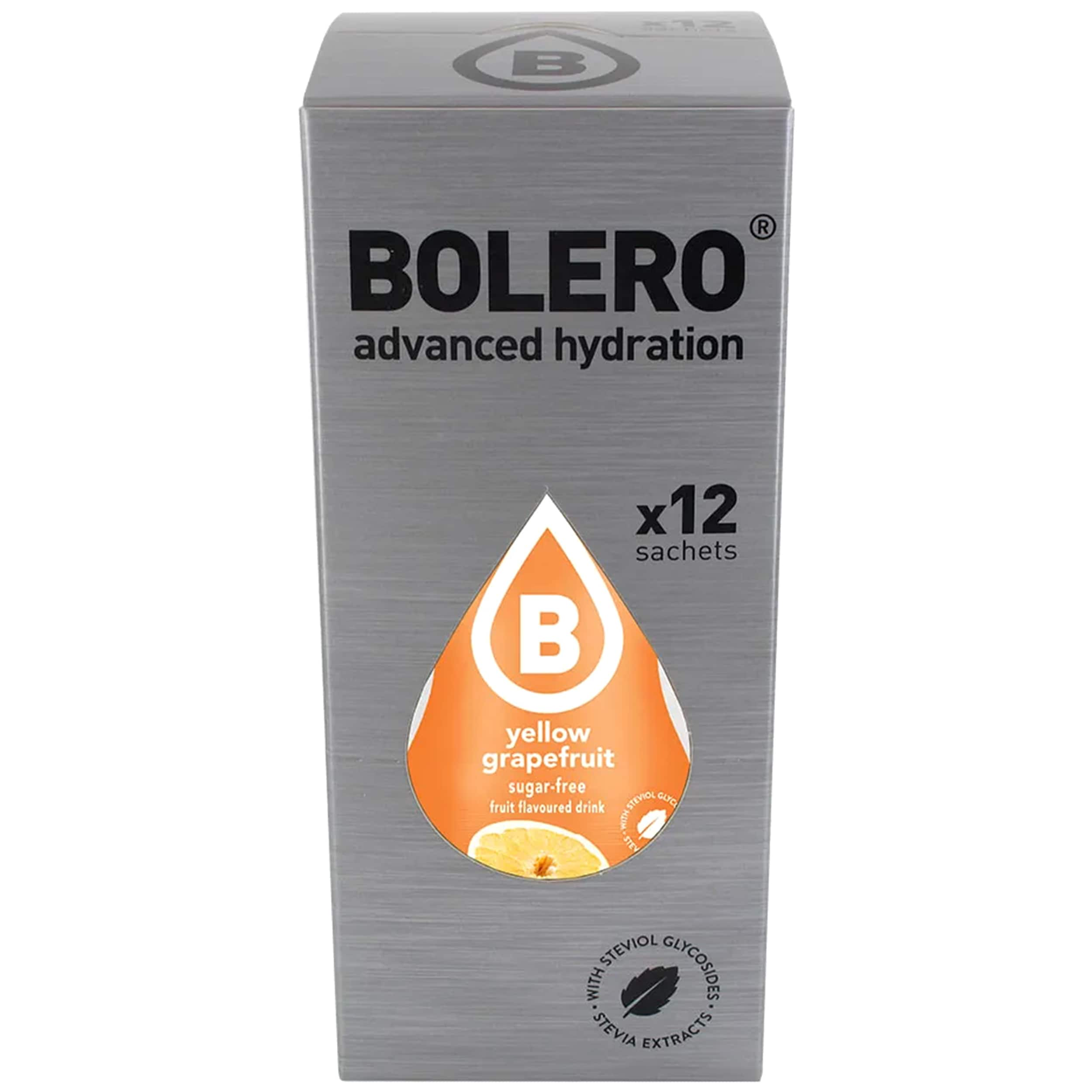 Boisson en poudre Yellow Grapefruit avec stévia 9 g - 12 pcs. Bolero 