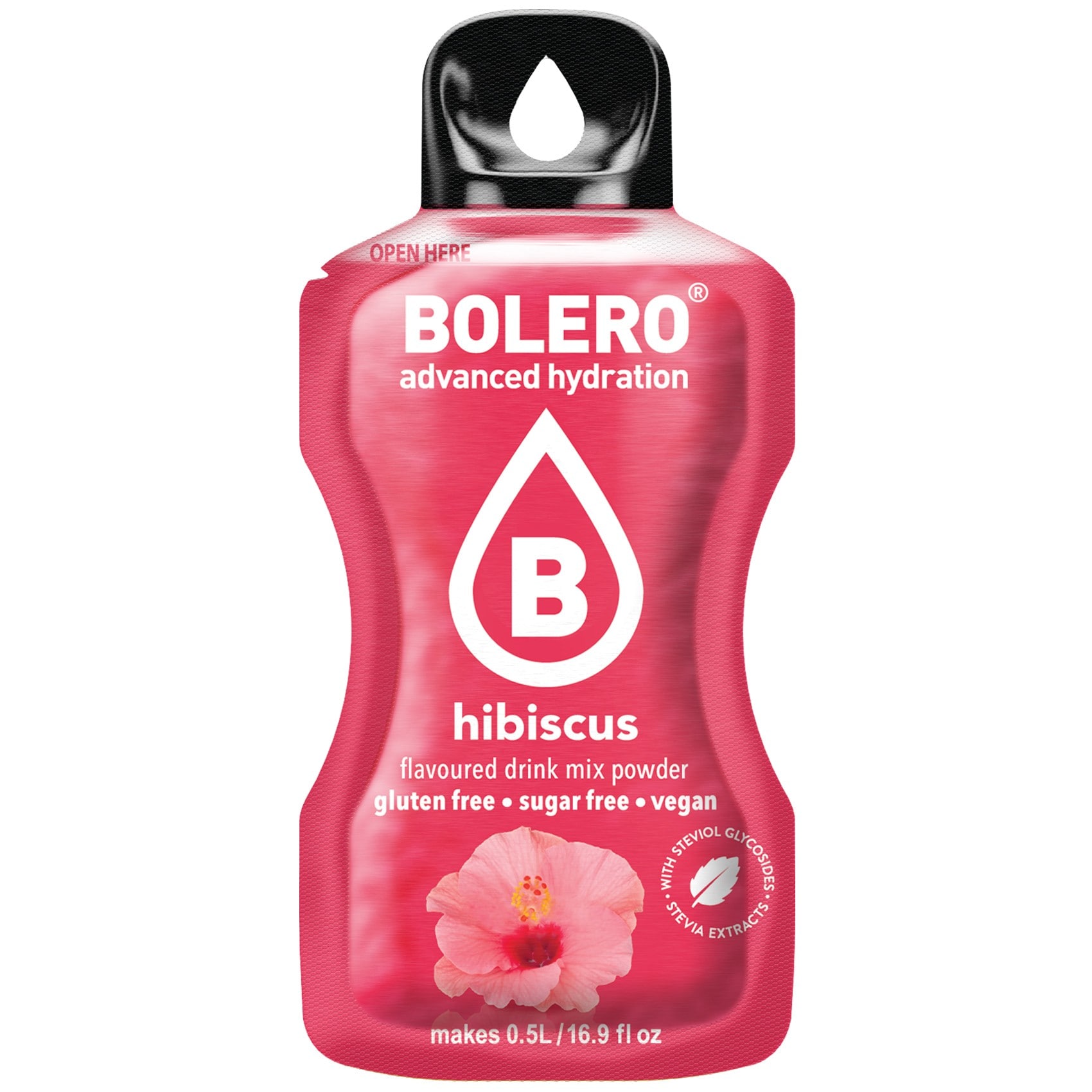 Boisson en poudre à l'hibiscus avec stévia 3 g - 12 pcs. Bolero 