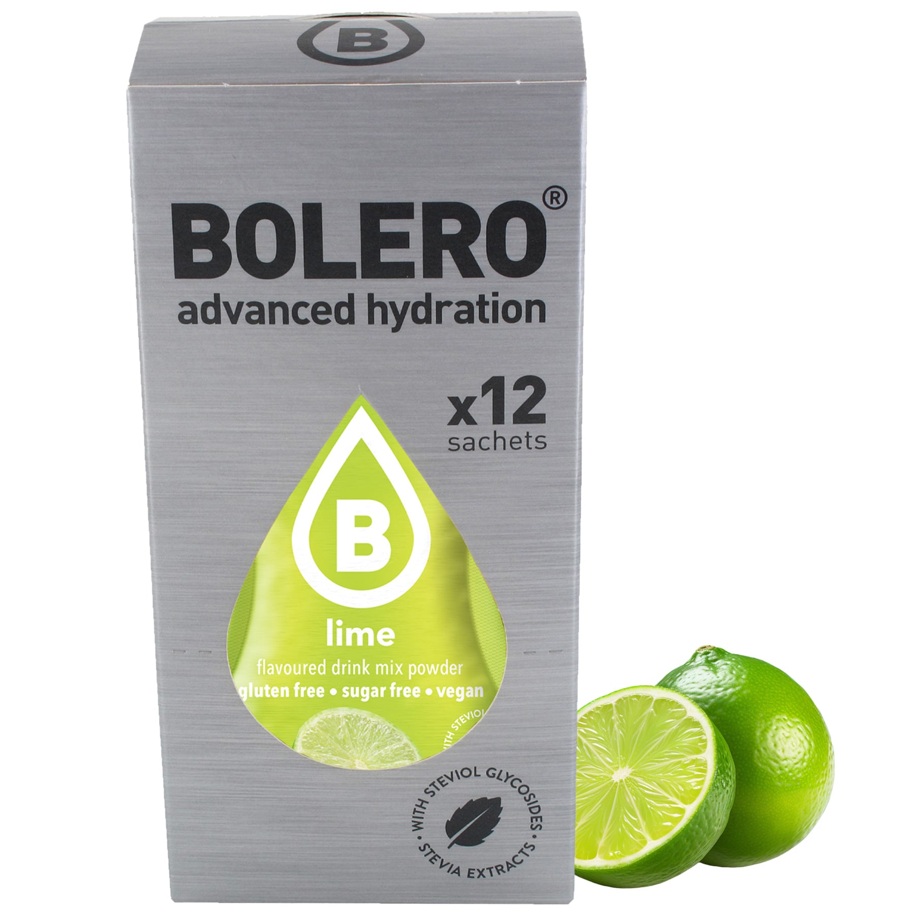 Boisson en poudre Lime avec stévia 3 g - 12 pcs. Bolero 