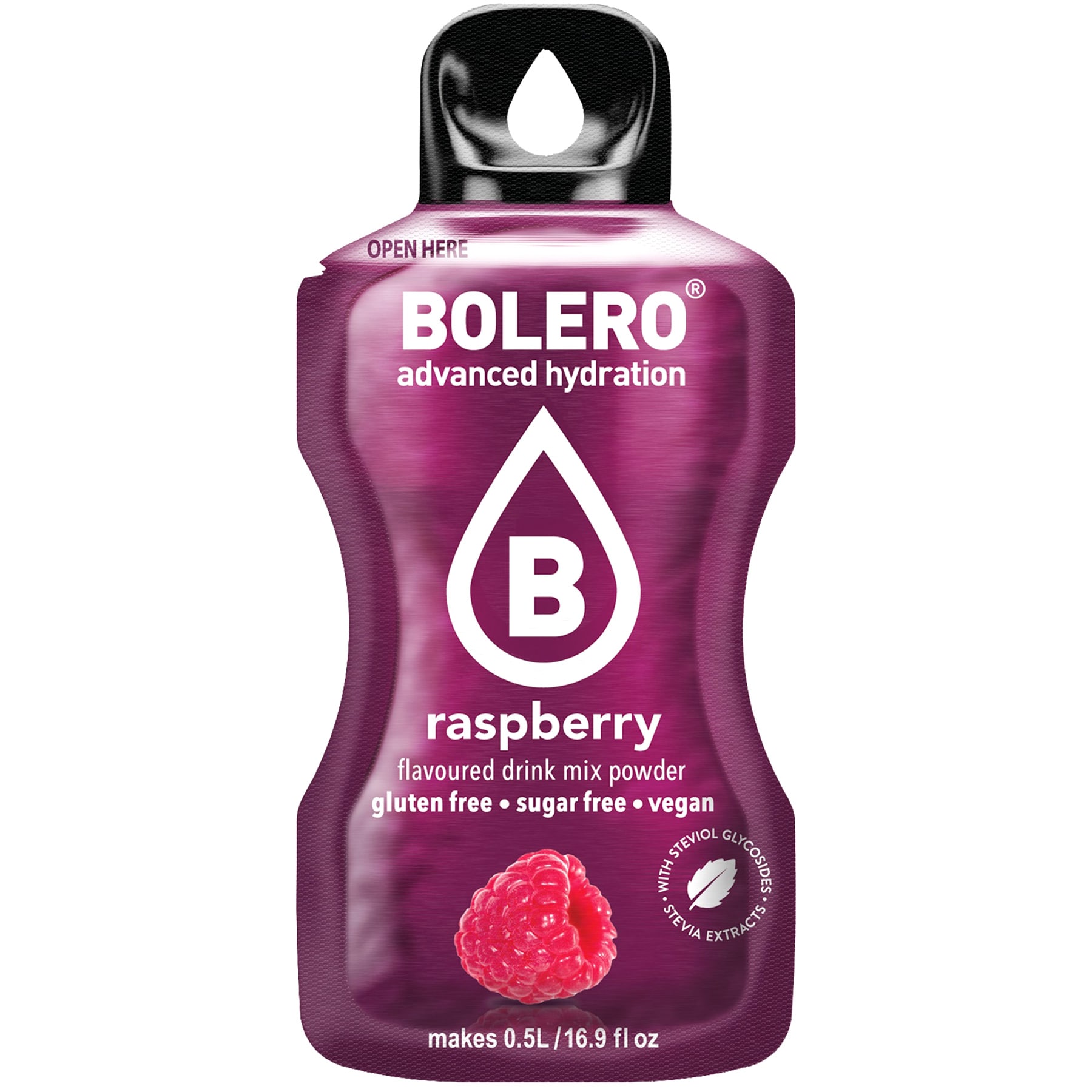 Boisson en poudre Raspberry avec stévia 3 g Bolero 