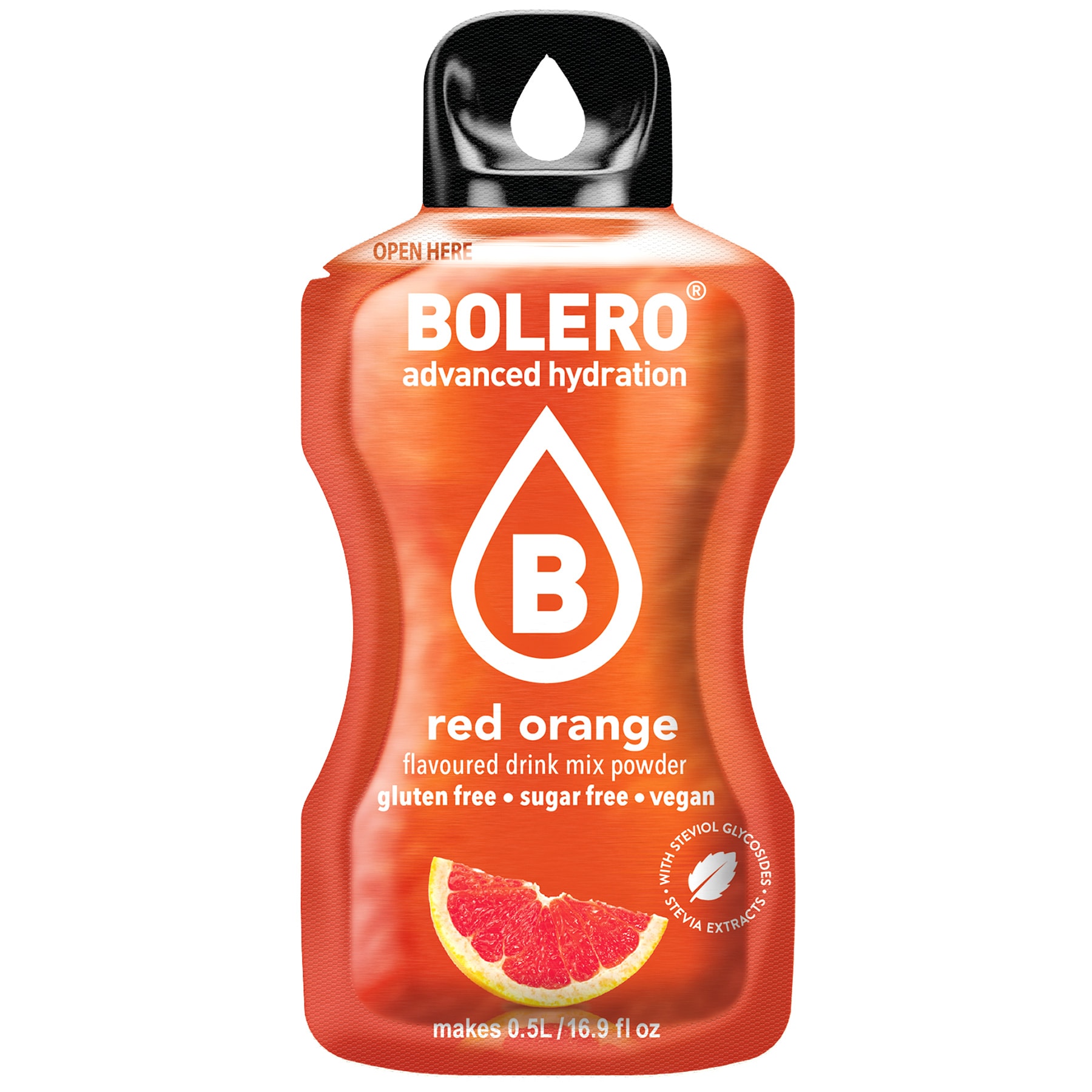 Boisson en poudre Orange rouge avec stévia 3 g Bolero