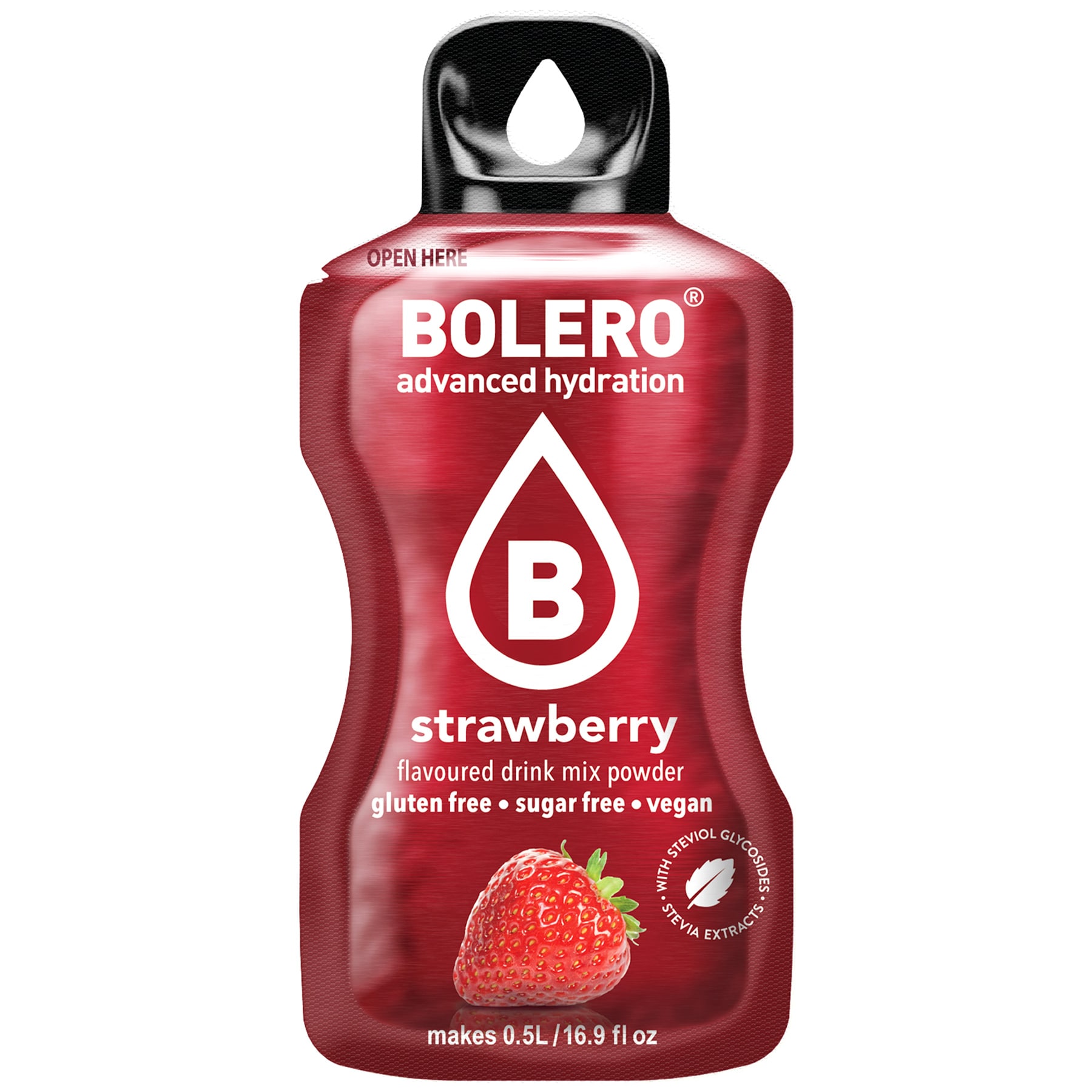 Boisson en poudre Fraise avec stévia 3 g Bolero