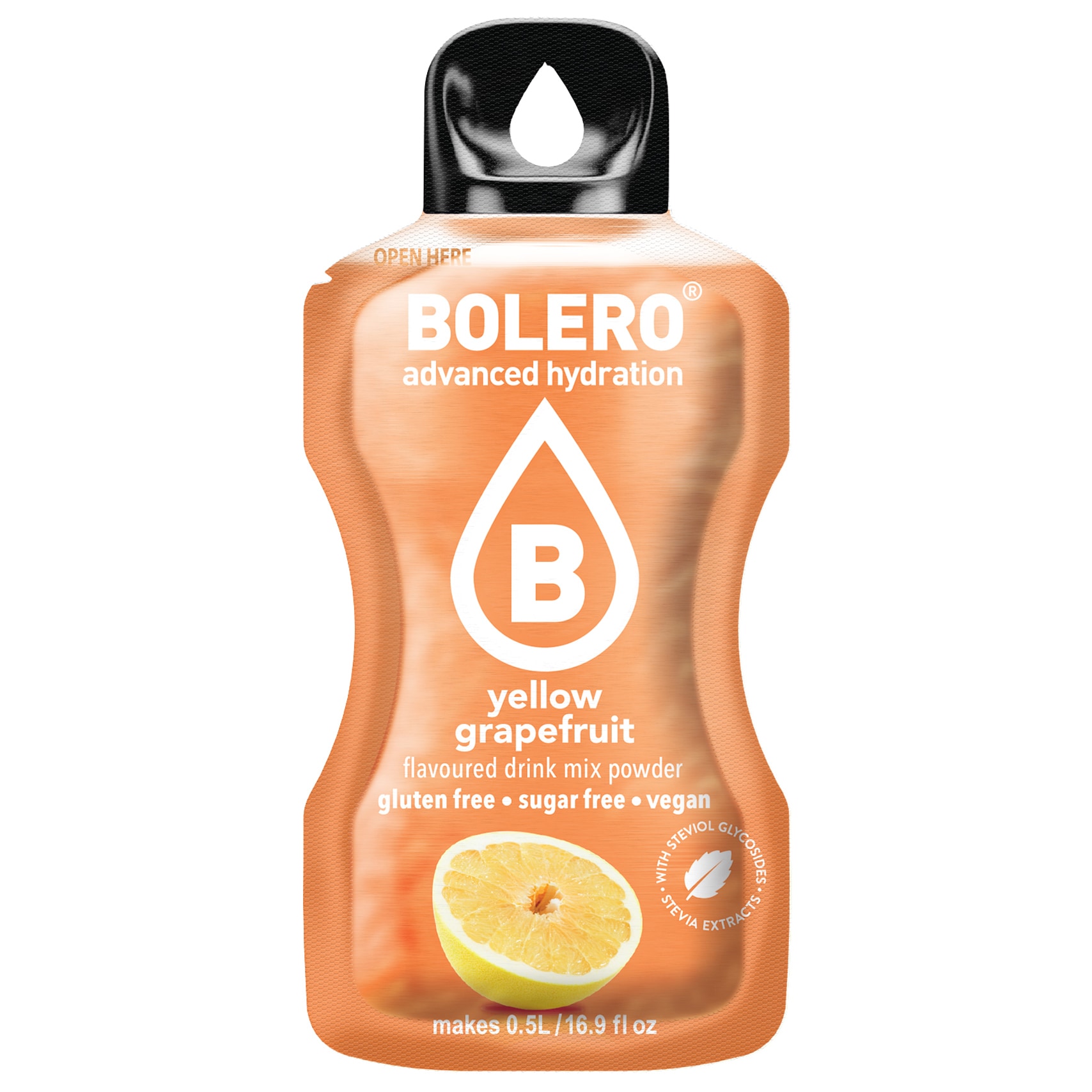 Boisson en poudre Pamplemousse jaune avec stévia 3 g - 12 pcs. Bolero