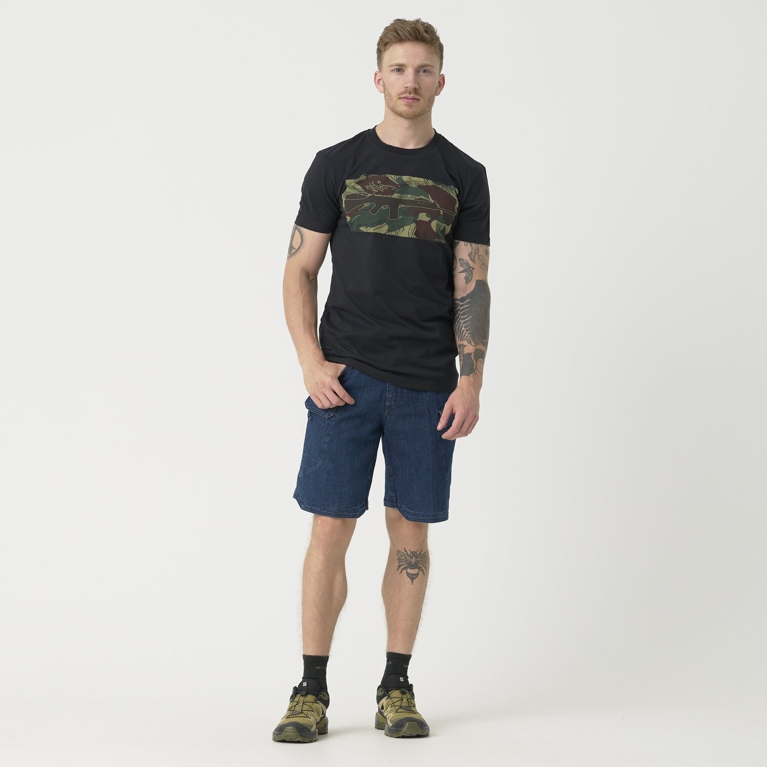 T-Shirt FN FAL Helikon - Black/Rhodesian Camo