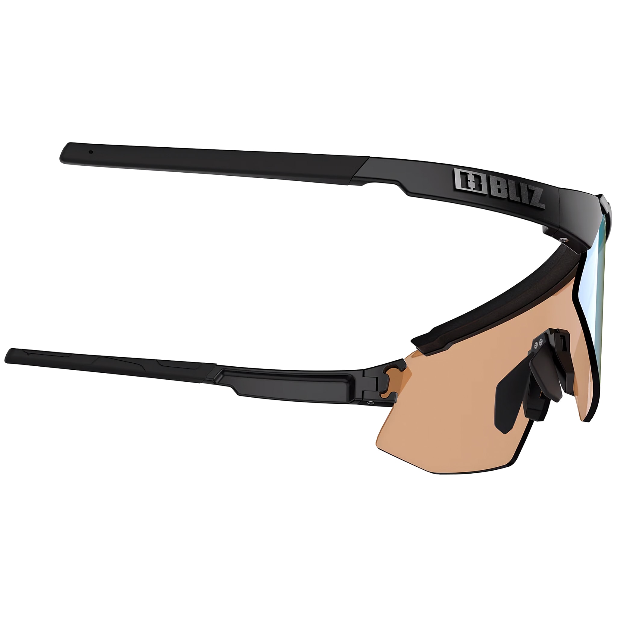Lunettes Breeze Bliz - Matt Black/Coral Orange Blue/Brown Silver
