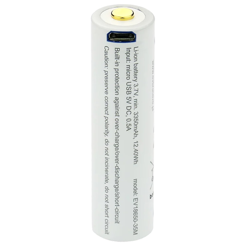 Batterie rechargeable 18650 de 3,7 V avec protection - 3500 mAh everActive