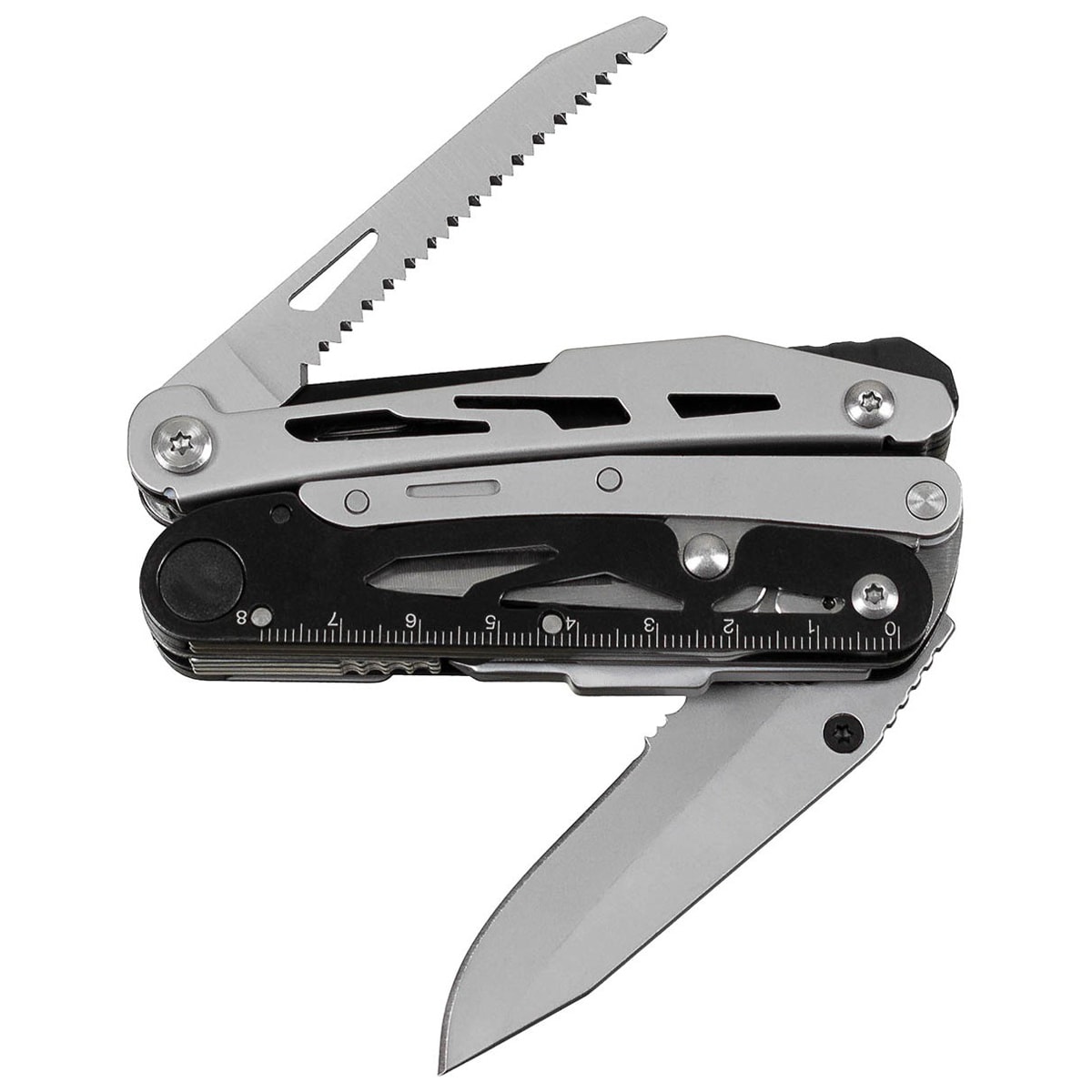 Multitool MFH Fox Outdoor avec ciseaux - Black/Silver