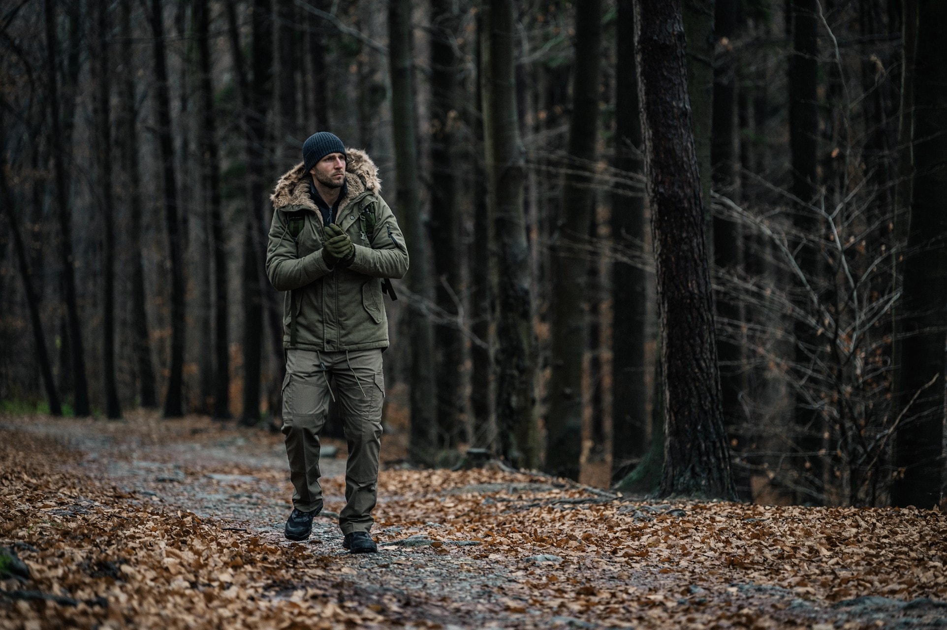 Veste Fish Tail Parka Military Wear - Olive