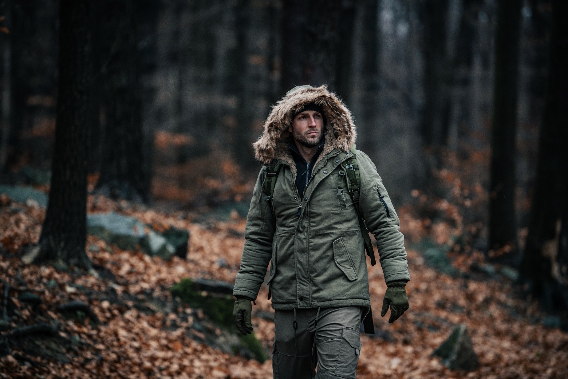 Veste Fish Tail Parka Military Wear - Olive