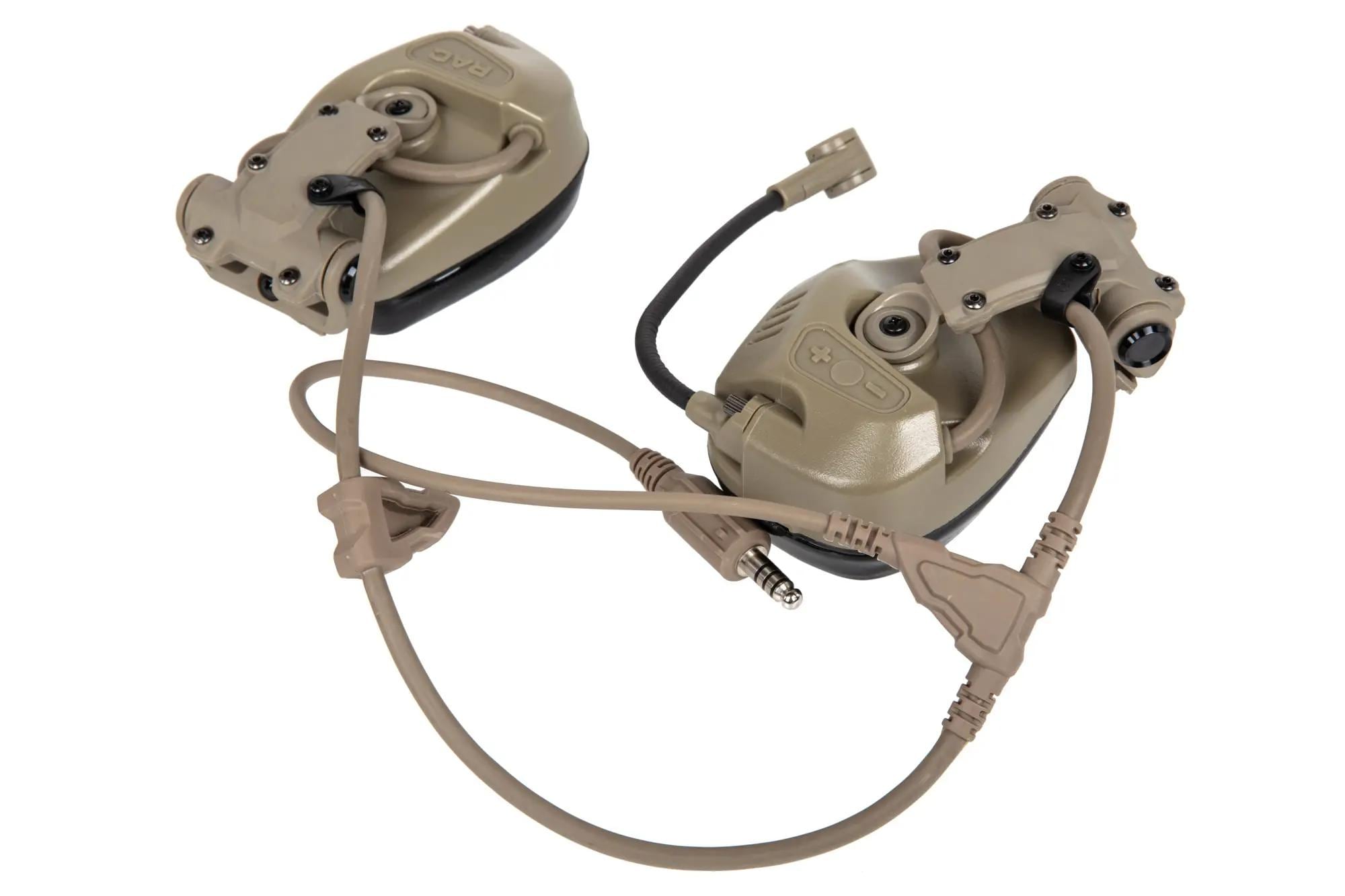 Casque d'écoute Tac-Sky avec fixation pour casque WYS0115 - Flat Dark Earth