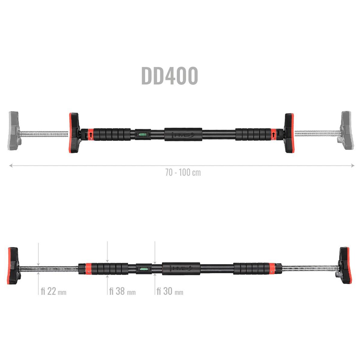 Barre de traction 70-100 cm avec niveau à bulle - jambe de force HMS