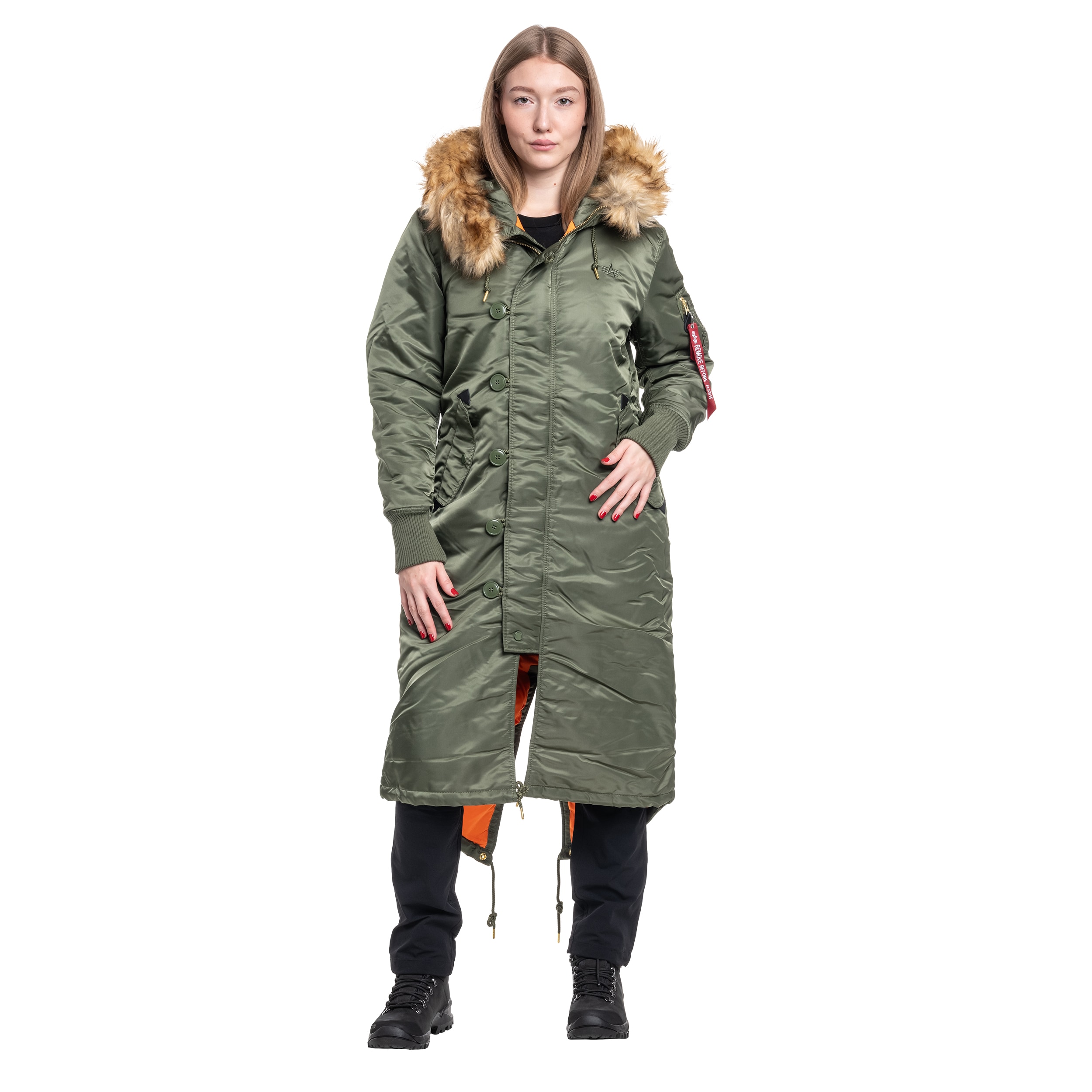 Veste femme Long Fishtail Alpha Industries - Sage Green