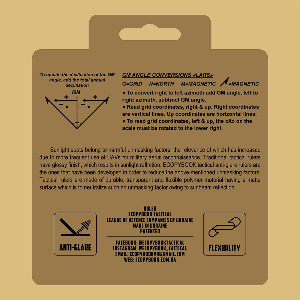 Règle Ecopybook Tactical Protractor Round NATO M-Tac