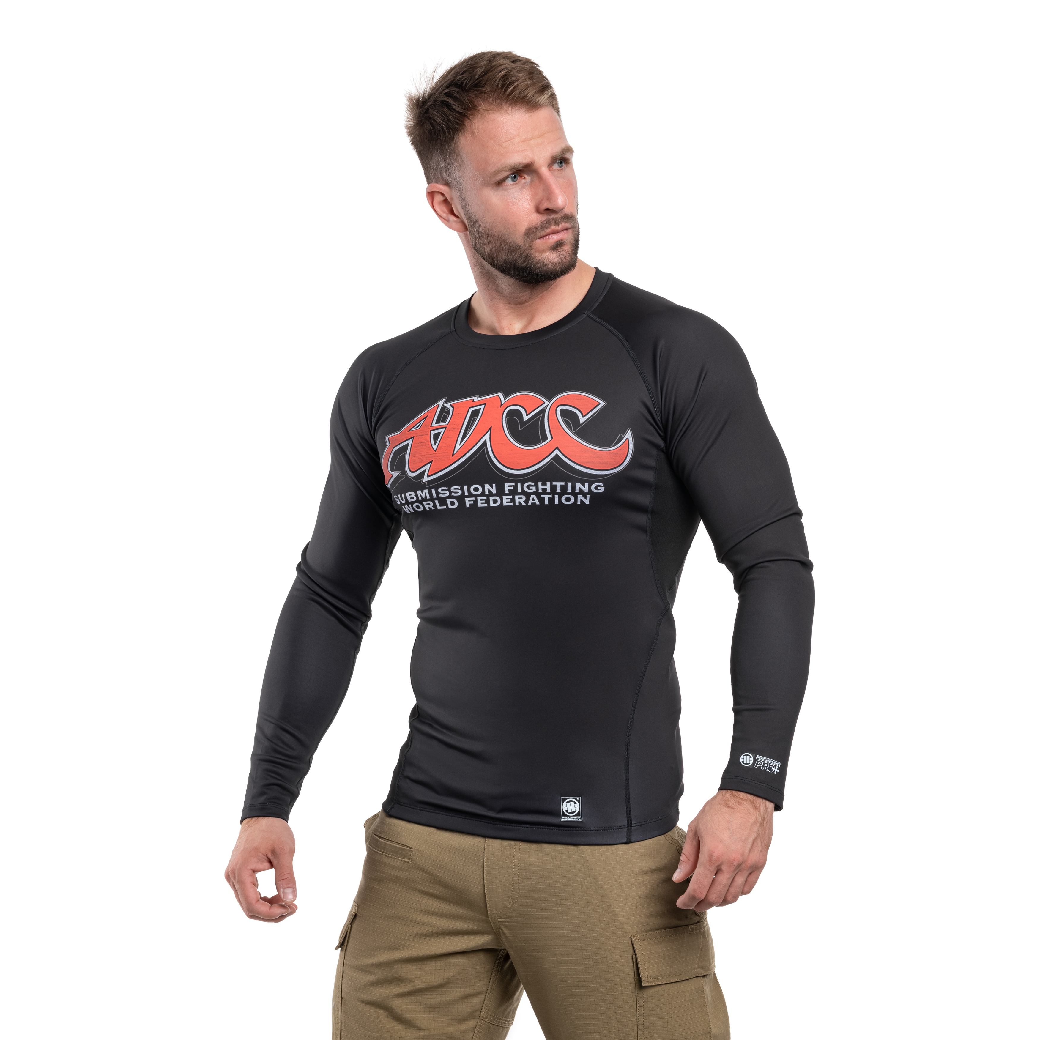 T-shirt thermoactifs LongSleeve Rashguard ADCC Pitbull - Black