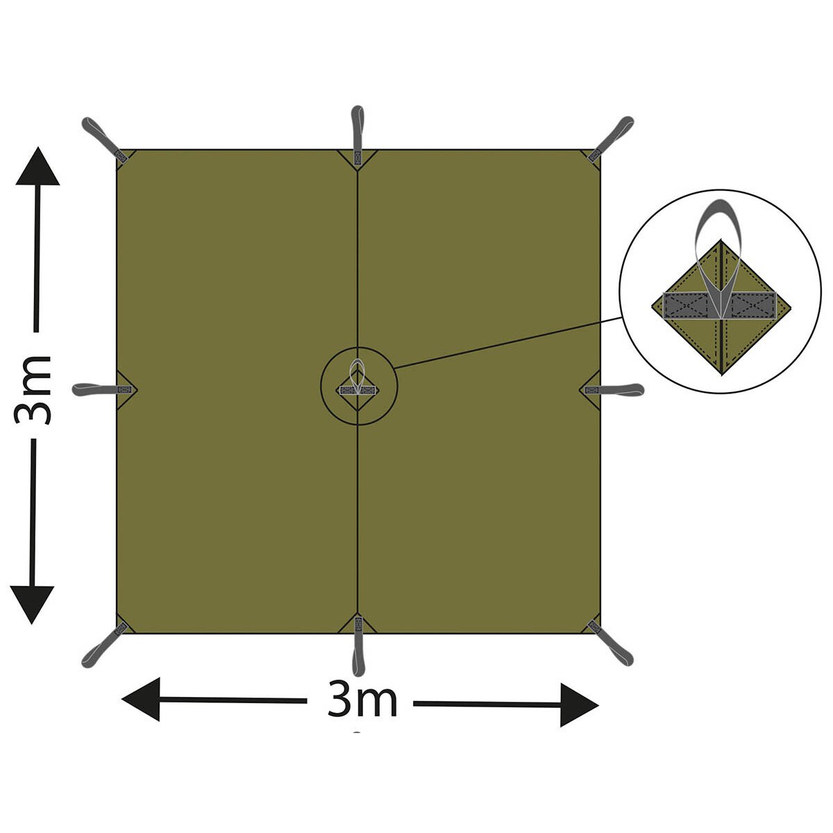 Bâche de bivouac Extreme Tarp 3 x 3 m MFH - M05 Camo