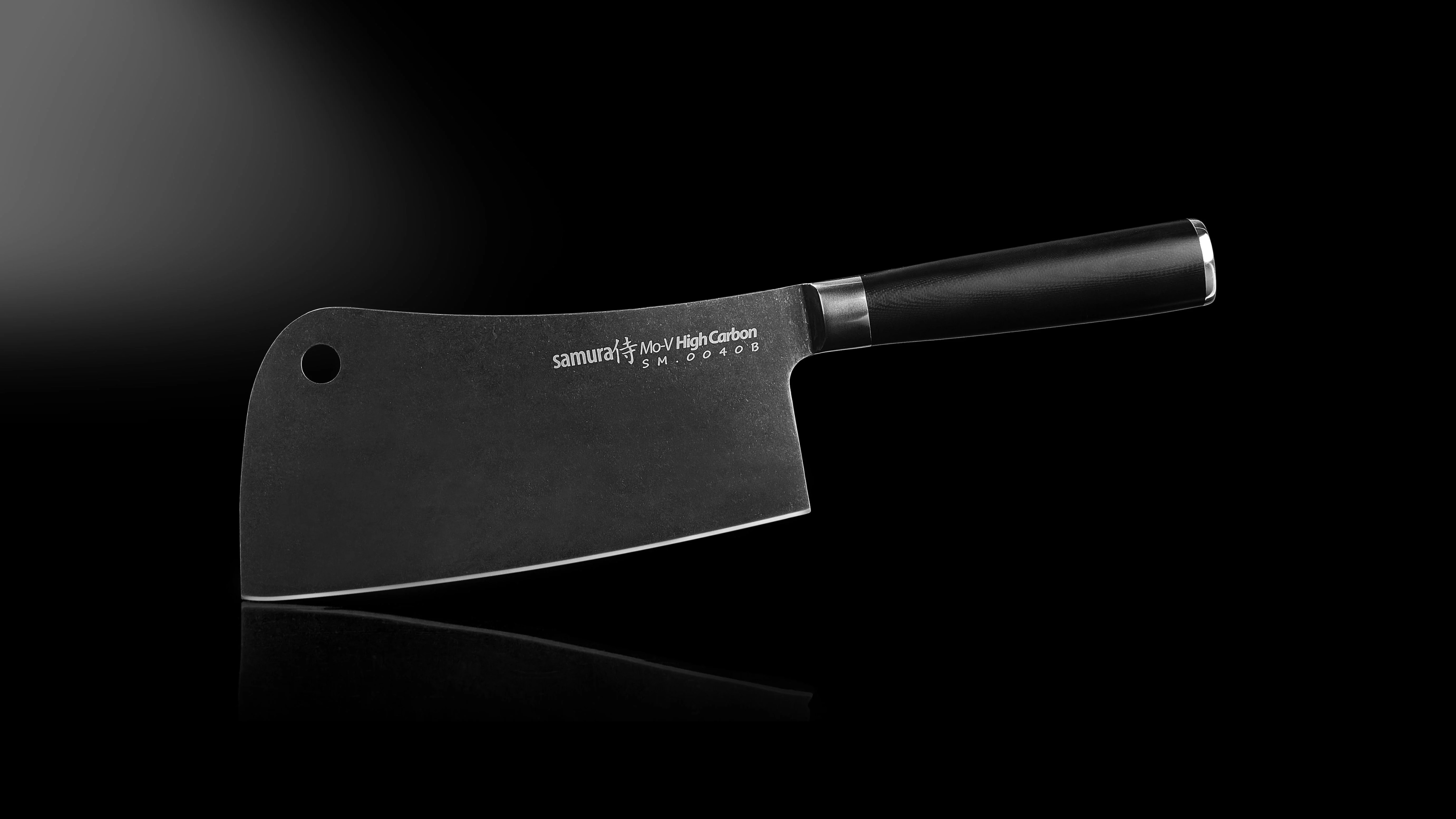 Couteau de cuisine Mo-V Cleaver Stonewash 18 cm Samura - Black