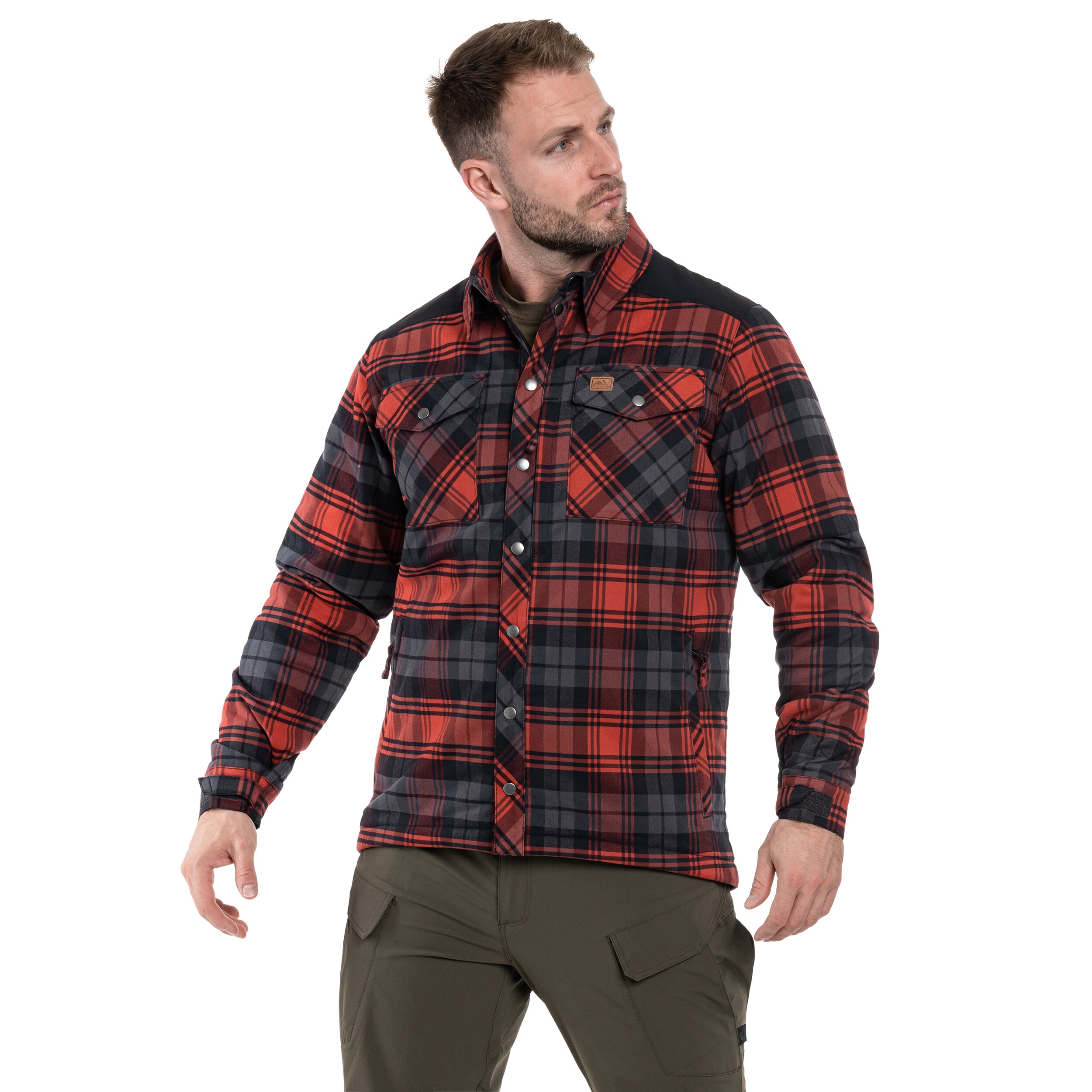 Chemise Winter Warden Long Sleeve Helikon - Slate Crimson Plaid