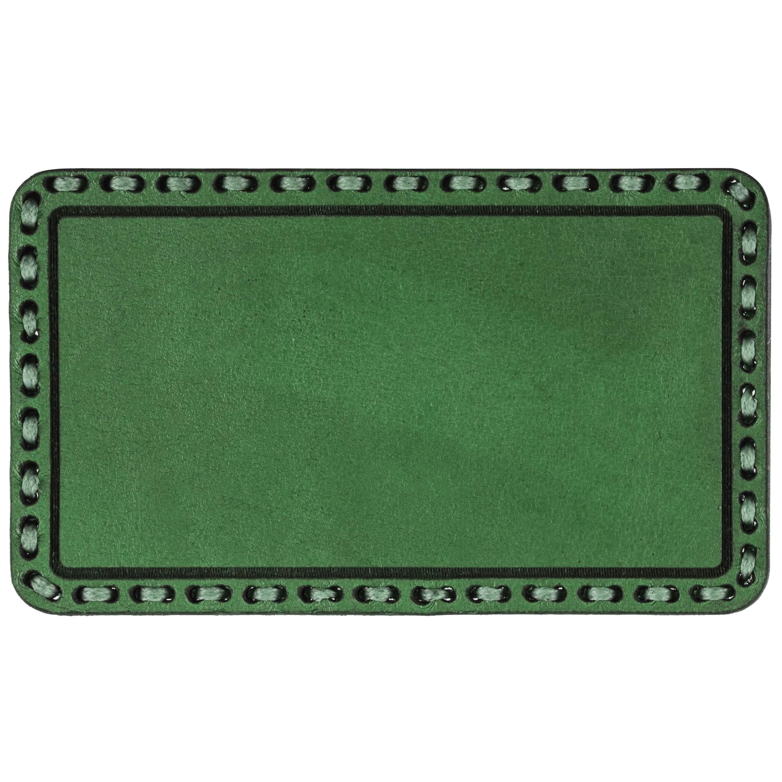 Écusson en cuir - 85 x 50 mm avec option de personnalisation Tigerwood - Green