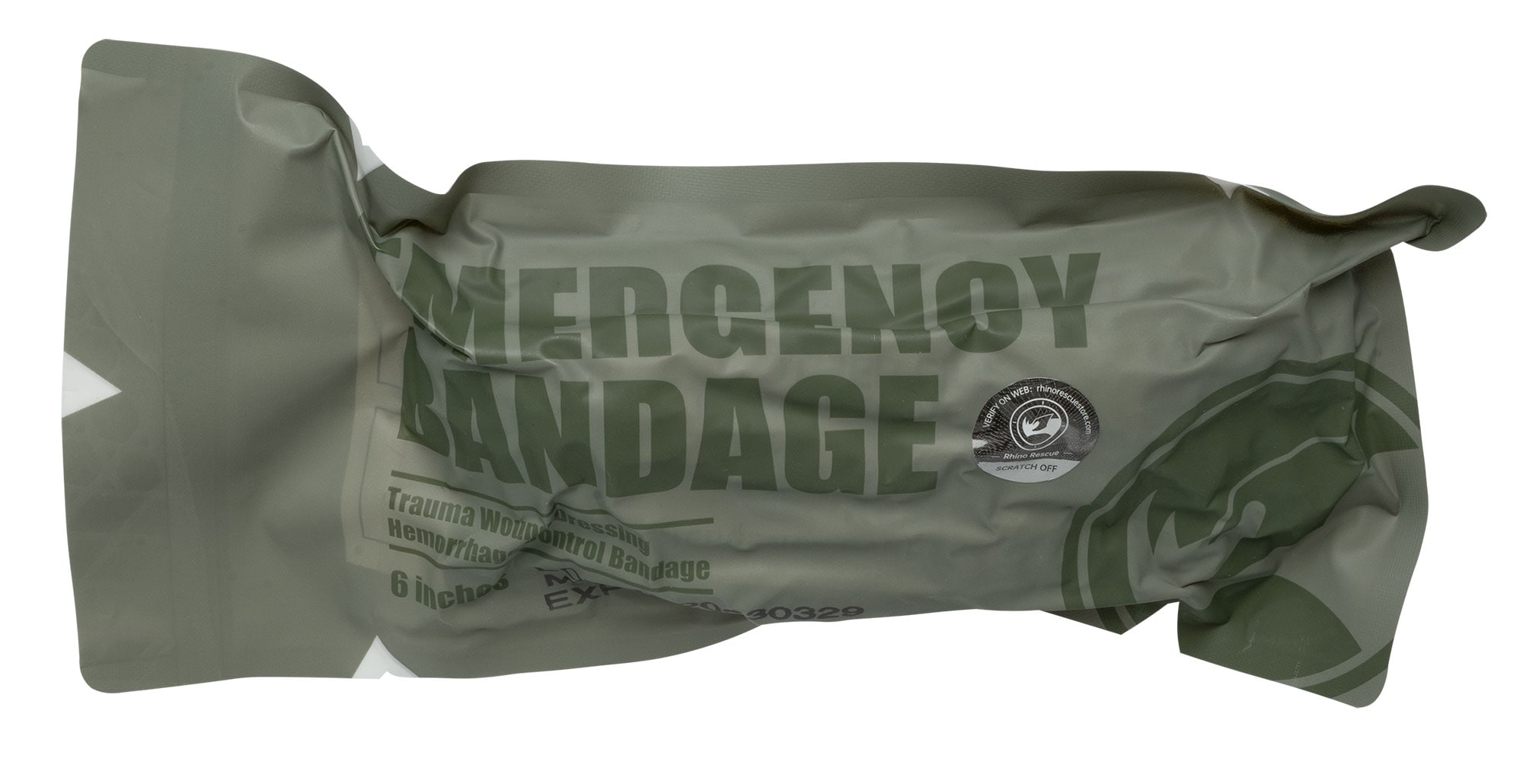 Bandage d'urgence Rescue 6 pouces Rhino - Olive