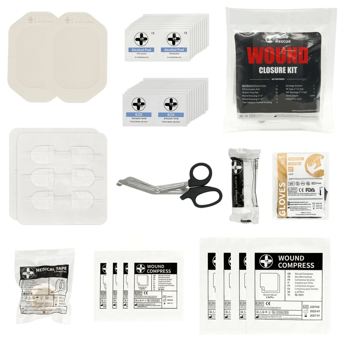 Kit de traitement des plaies Wound Closure Kit Rhino Rescue