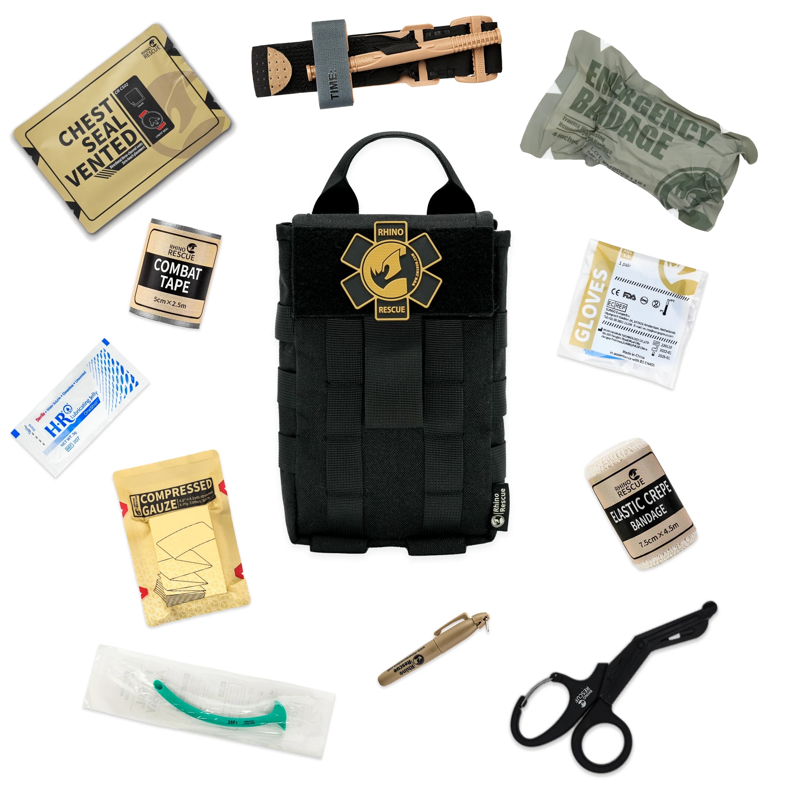 Trousse de secours détachable QF-001 IFAK Rhino Rescue - Black